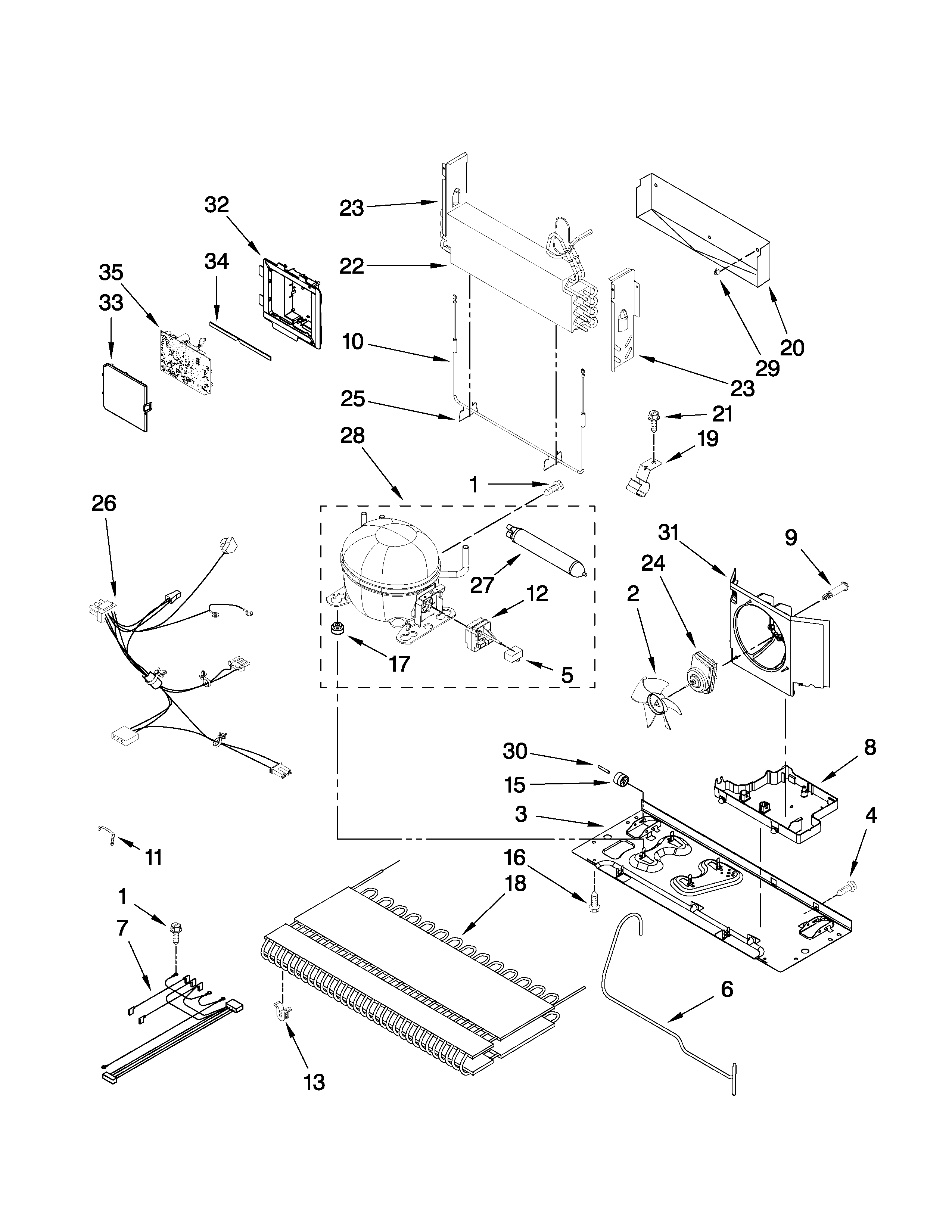 KitchenAid KBFL25EVMS1 unit parts diagram