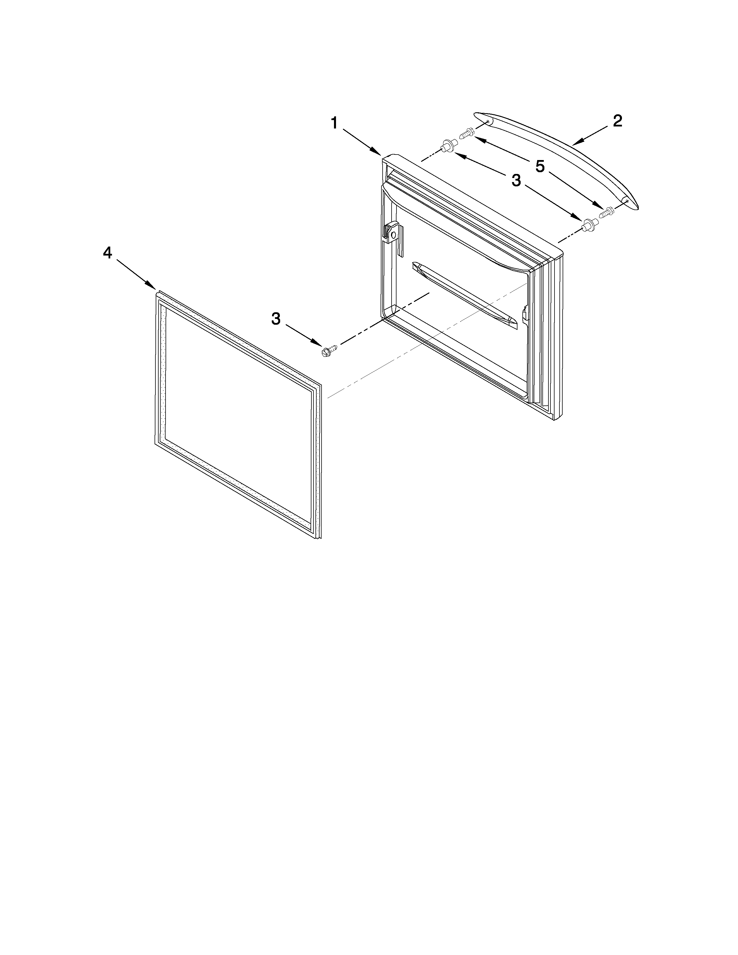 KitchenAid KBFL25EVMS1 freezer door parts diagram