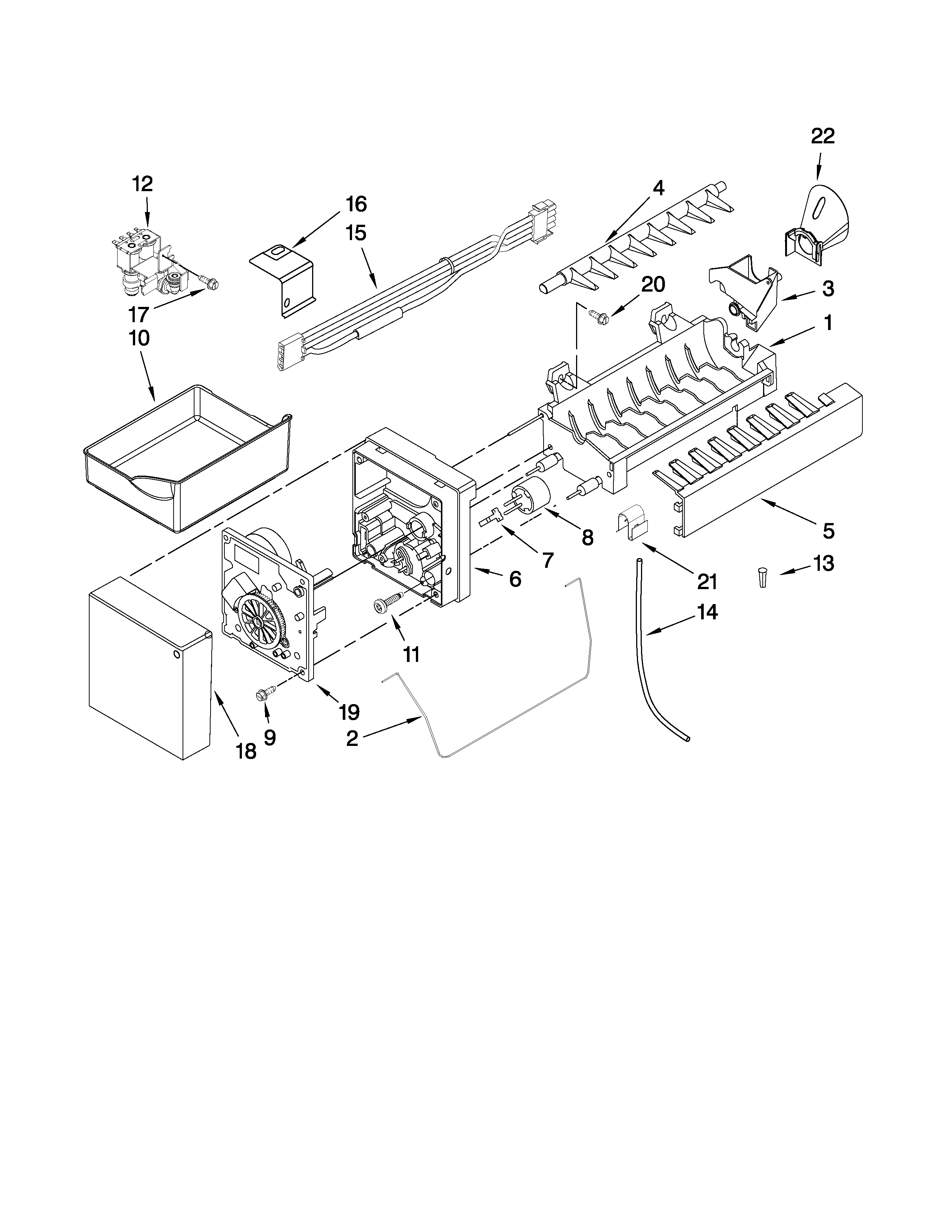 KitchenAid KBFL25EVMS1 icemaker parts diagram