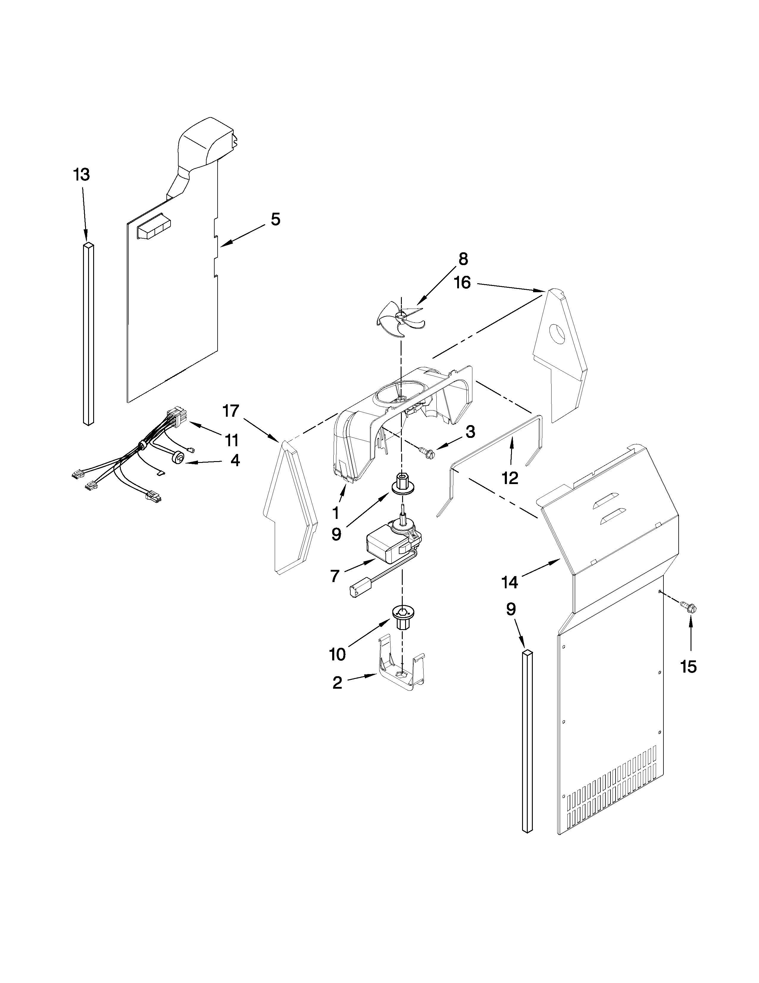 Whirlpool BRS62ARANA01 air flow parts diagram