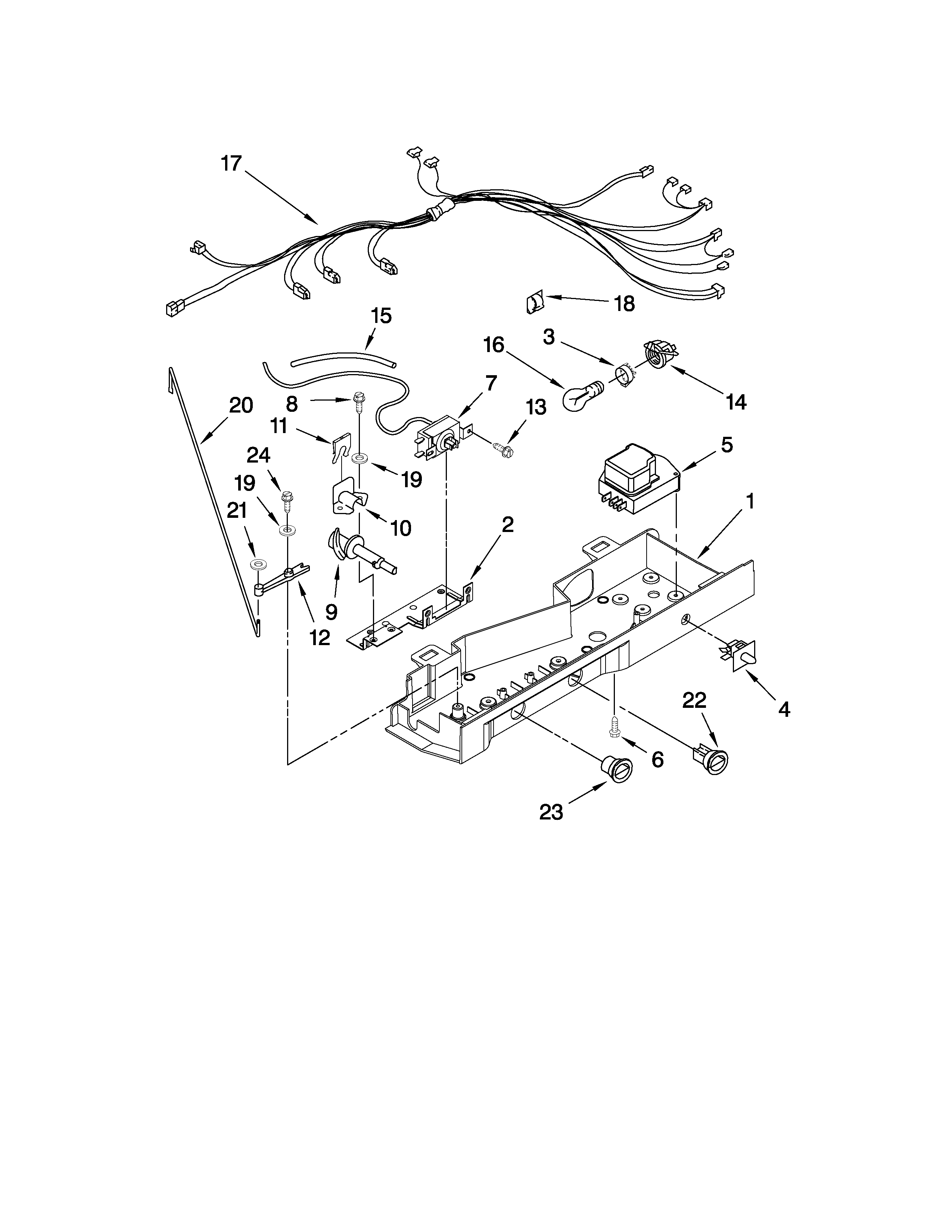 Whirlpool BRS62ARANA01 control parts diagram