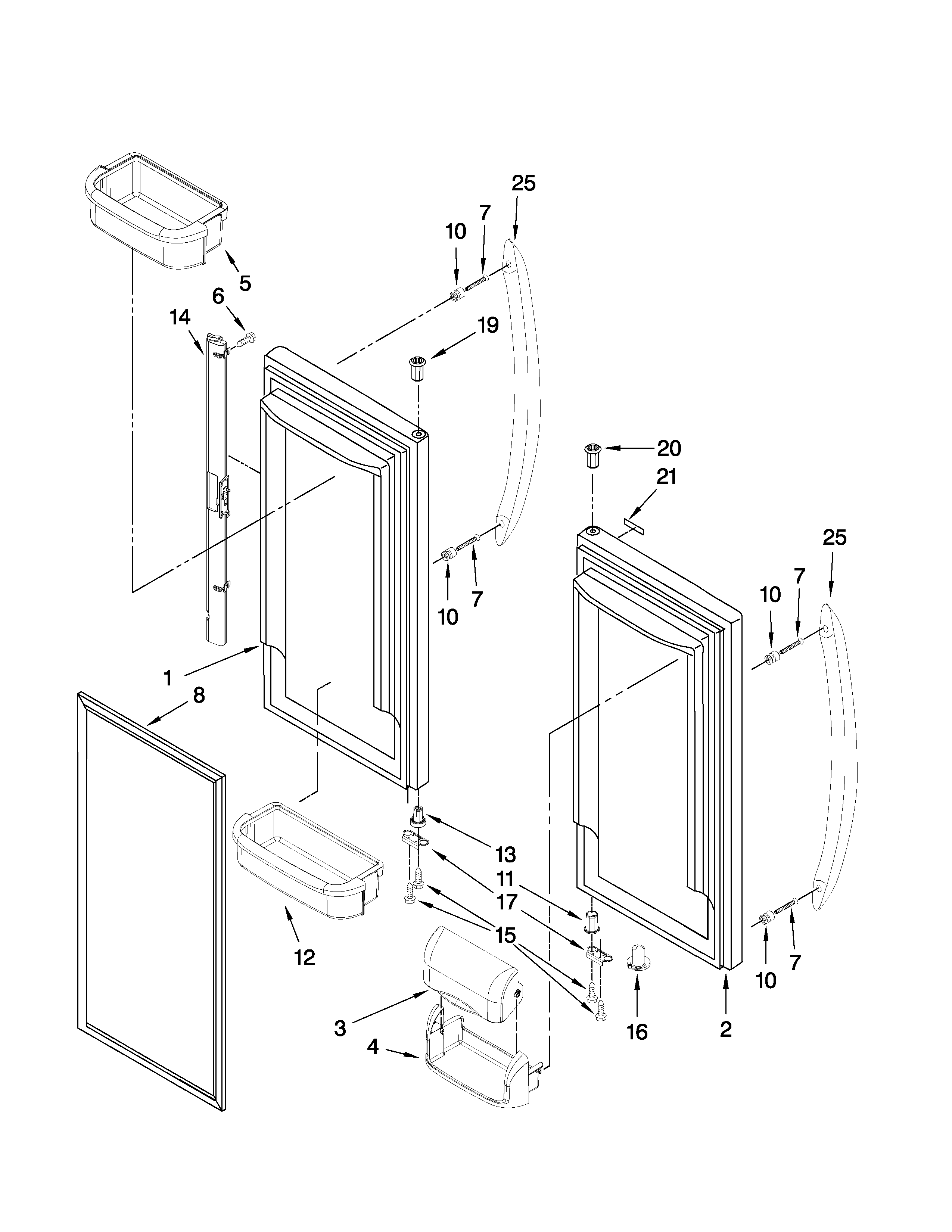 Maytag MFC2061KES3 refrigerator door parts diagram