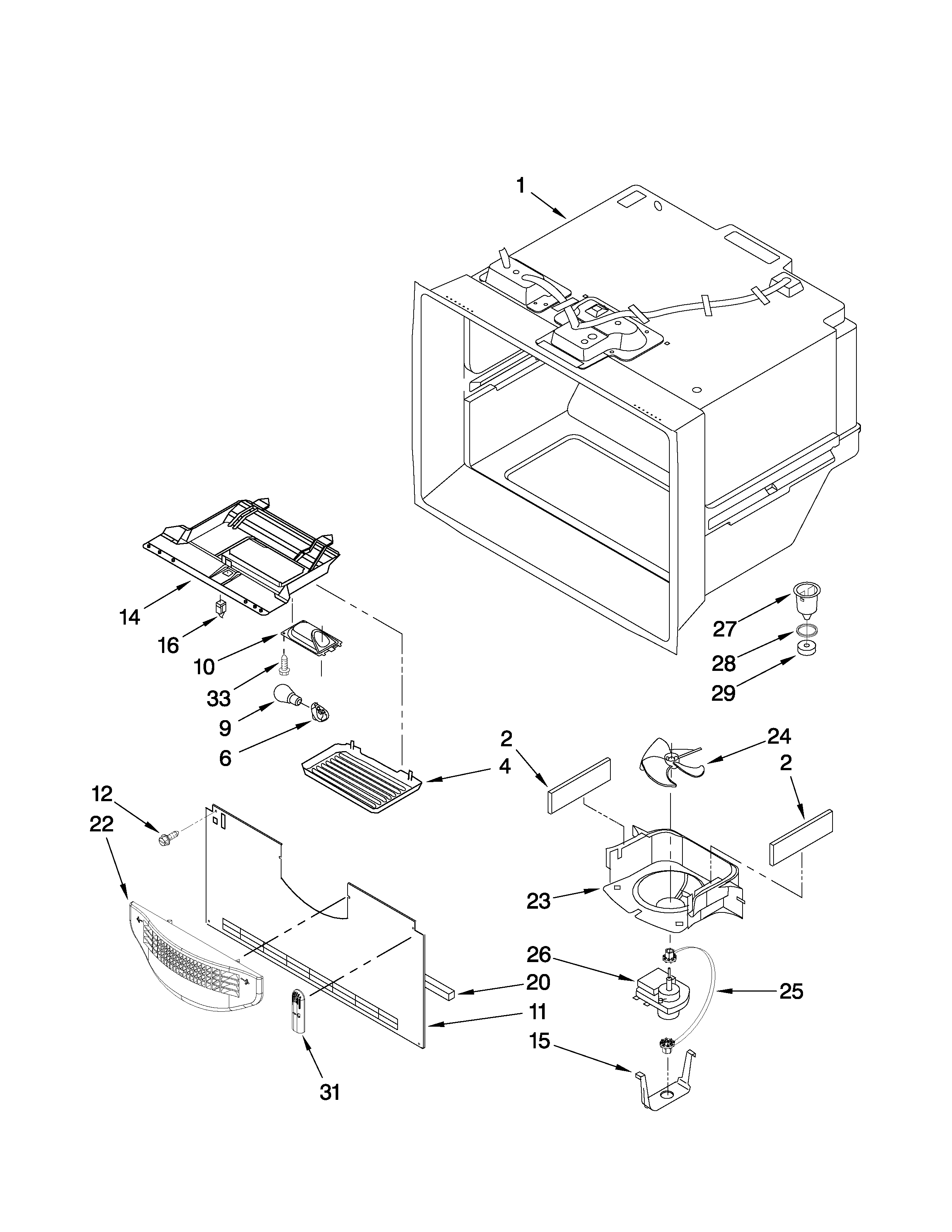 Amana ABR192ZFES4 freezer liner parts diagram