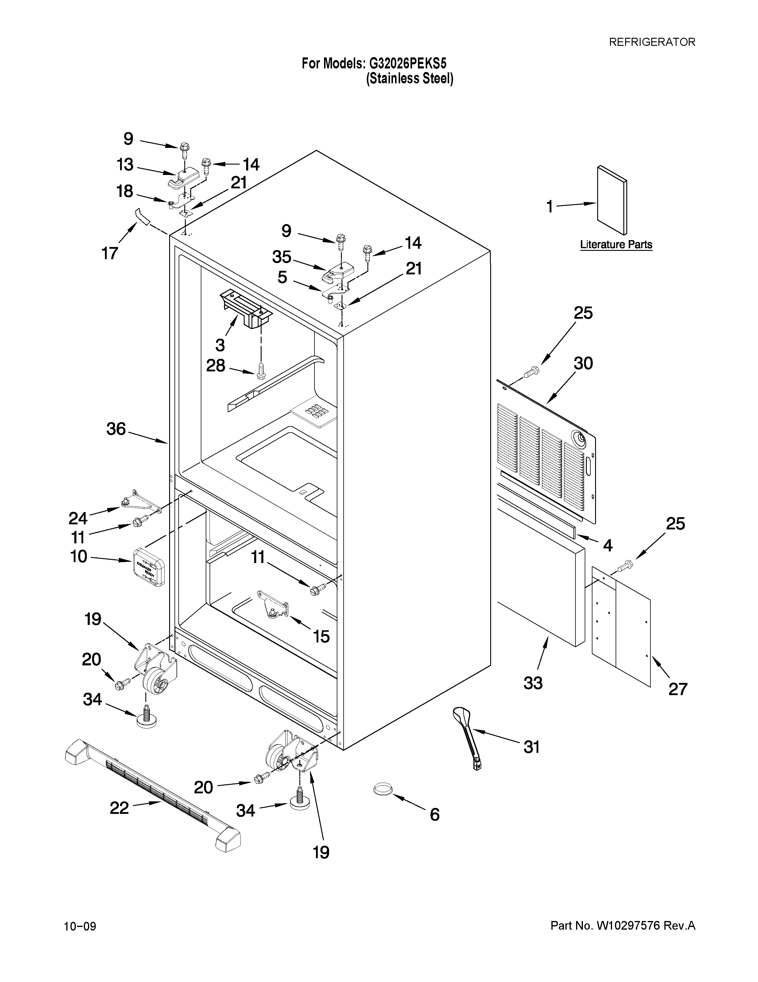 Maytag G32026PEKS5 cabinet parts diagram