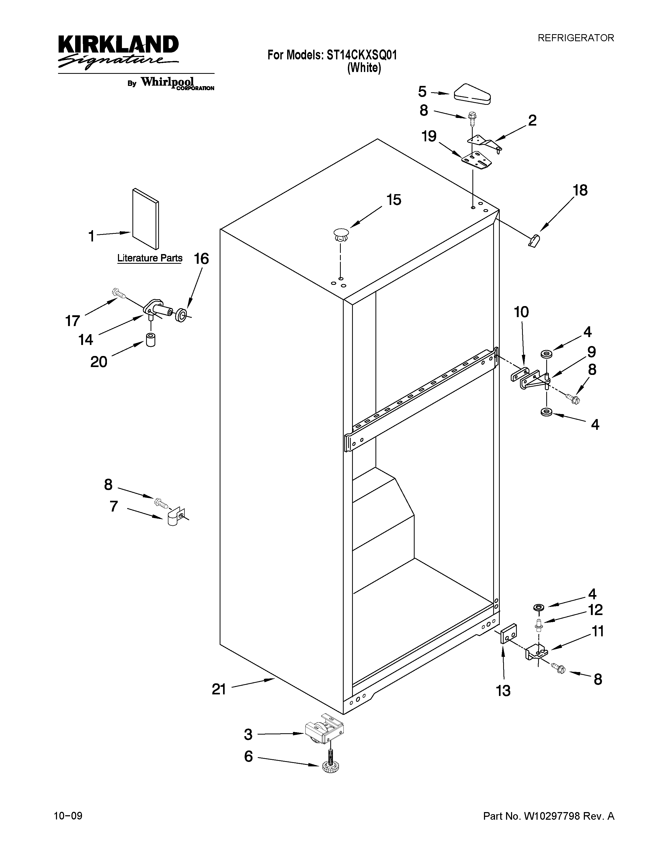 Kirkland ST14CKXSQ01 cabinet parts diagram
