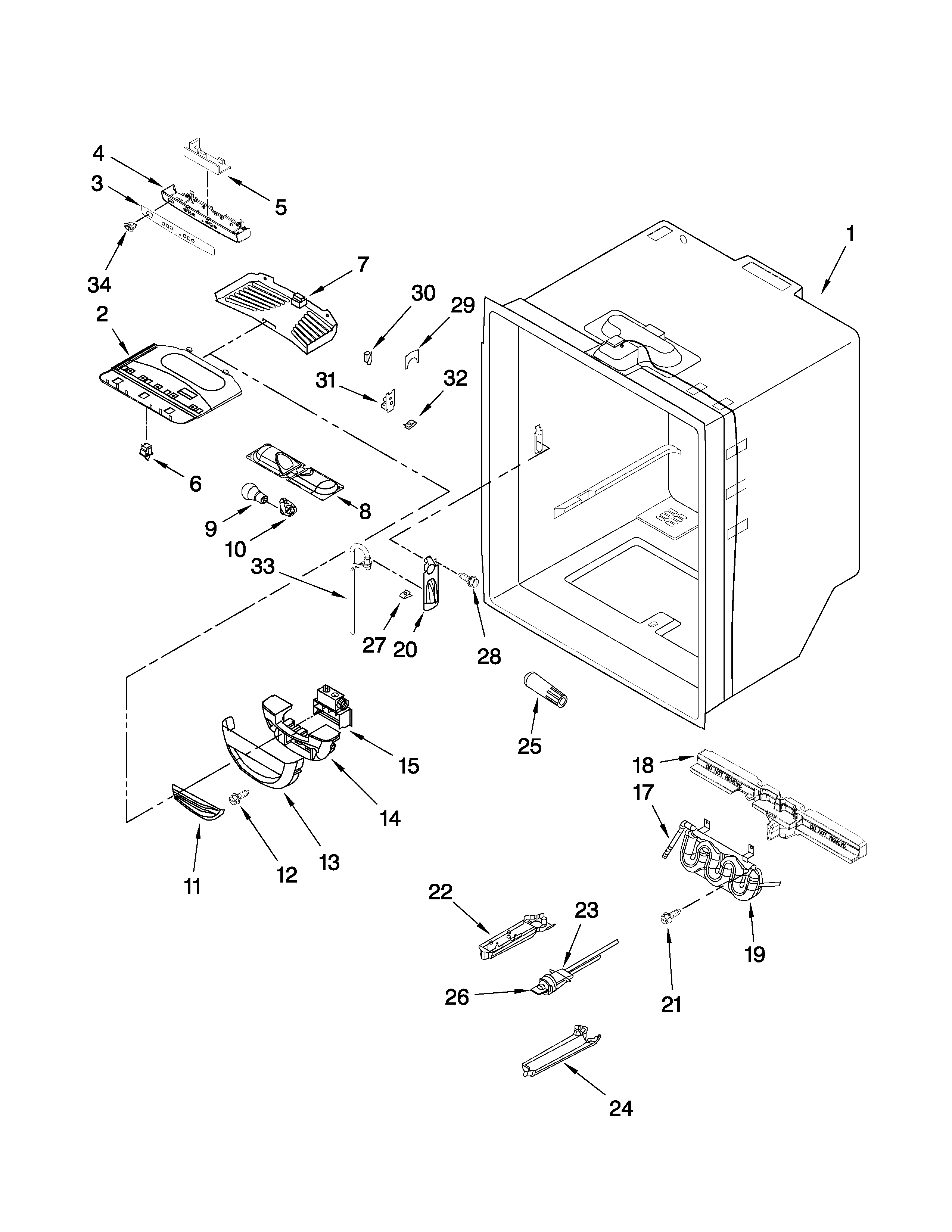 Amana AFD2535FES4 refrigerator liner parts diagram