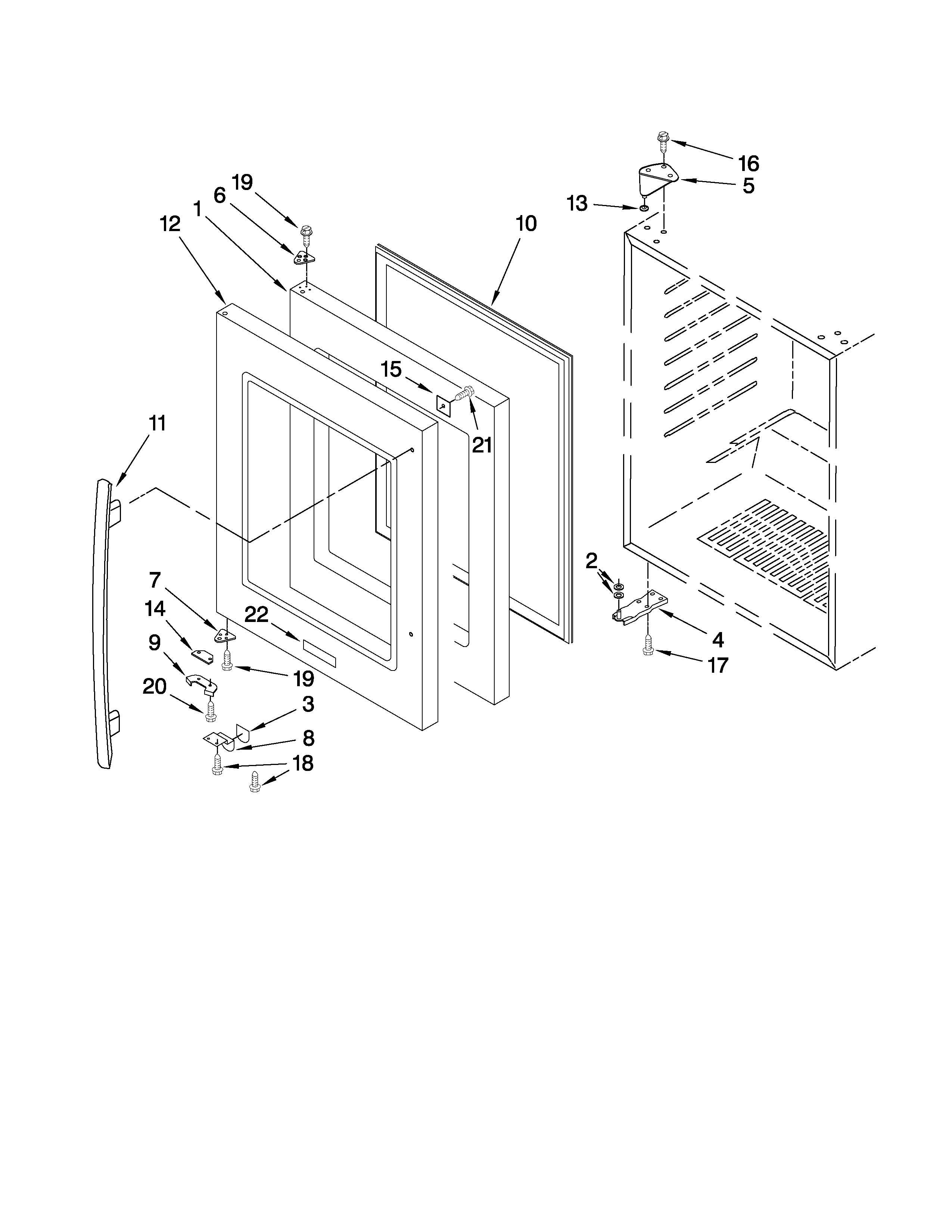 Jenn-Air JUB248LWRS00 door parts diagram