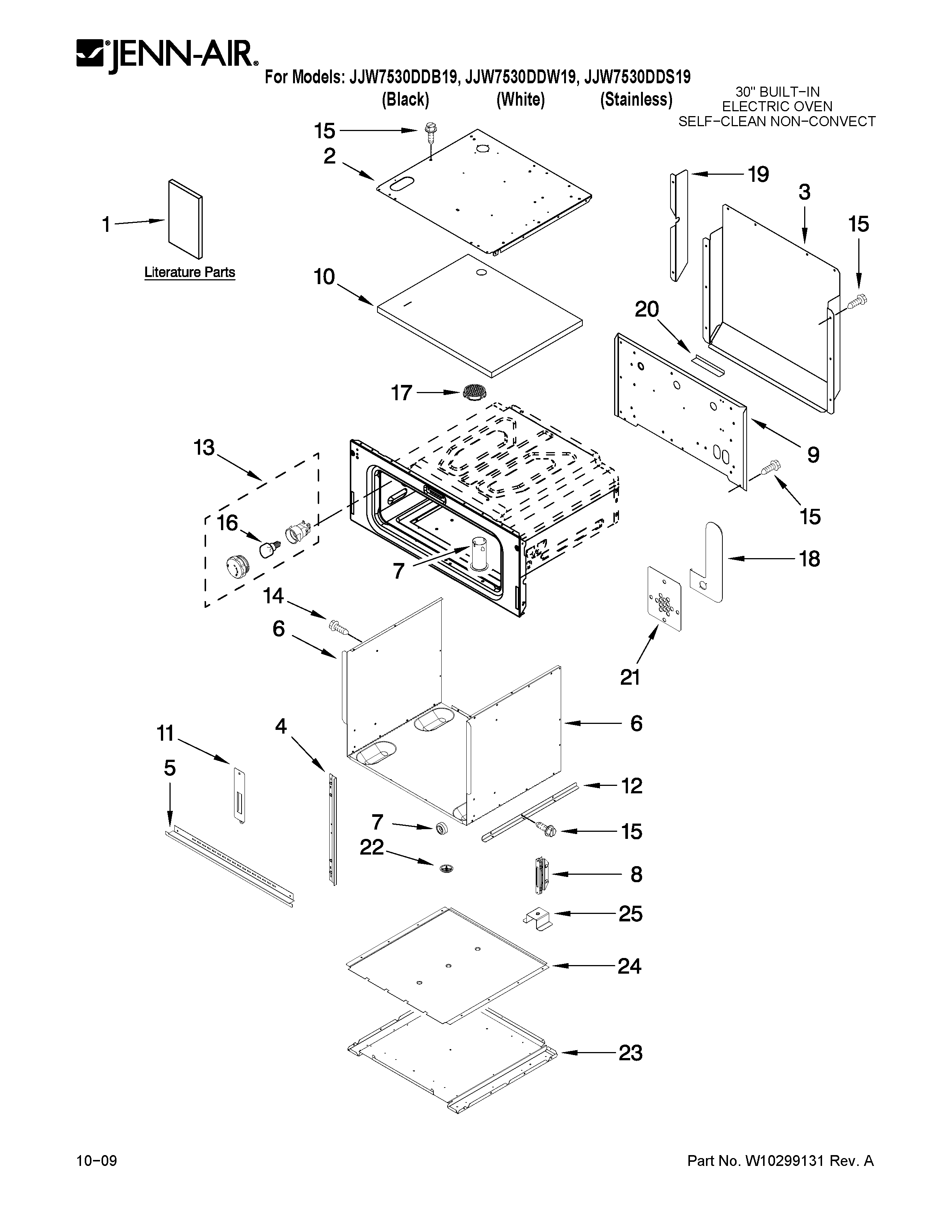 Jenn-Air JJW7530DDS19 oven parts diagram