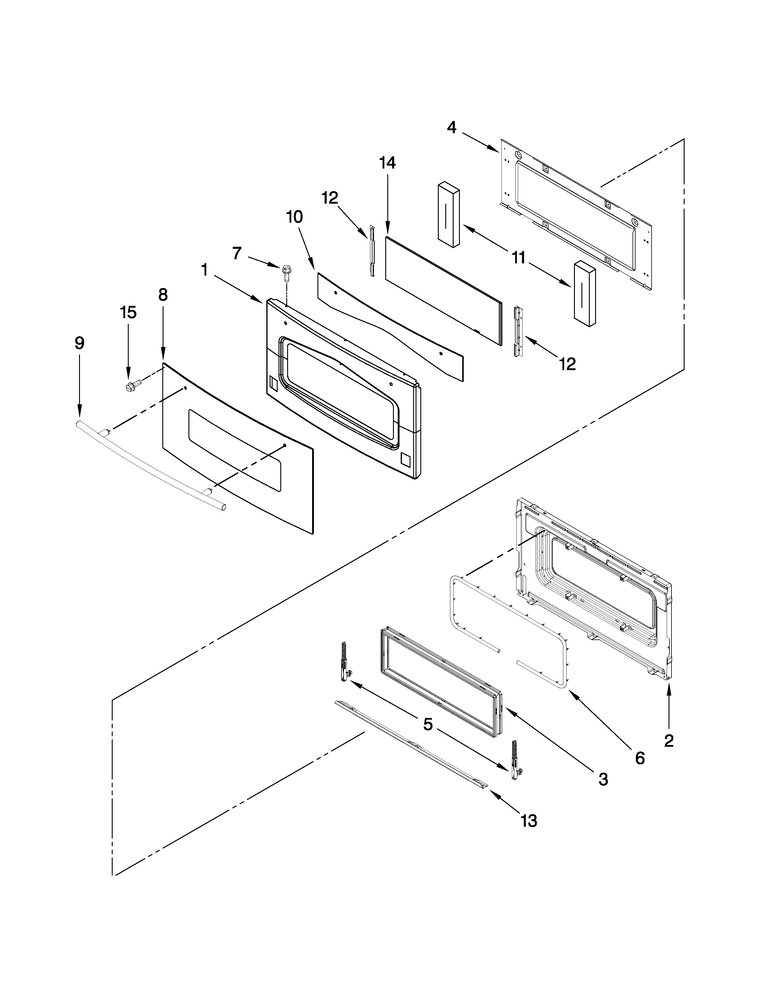 Jenn-Air JJW7530DDS19 oven door parts diagram