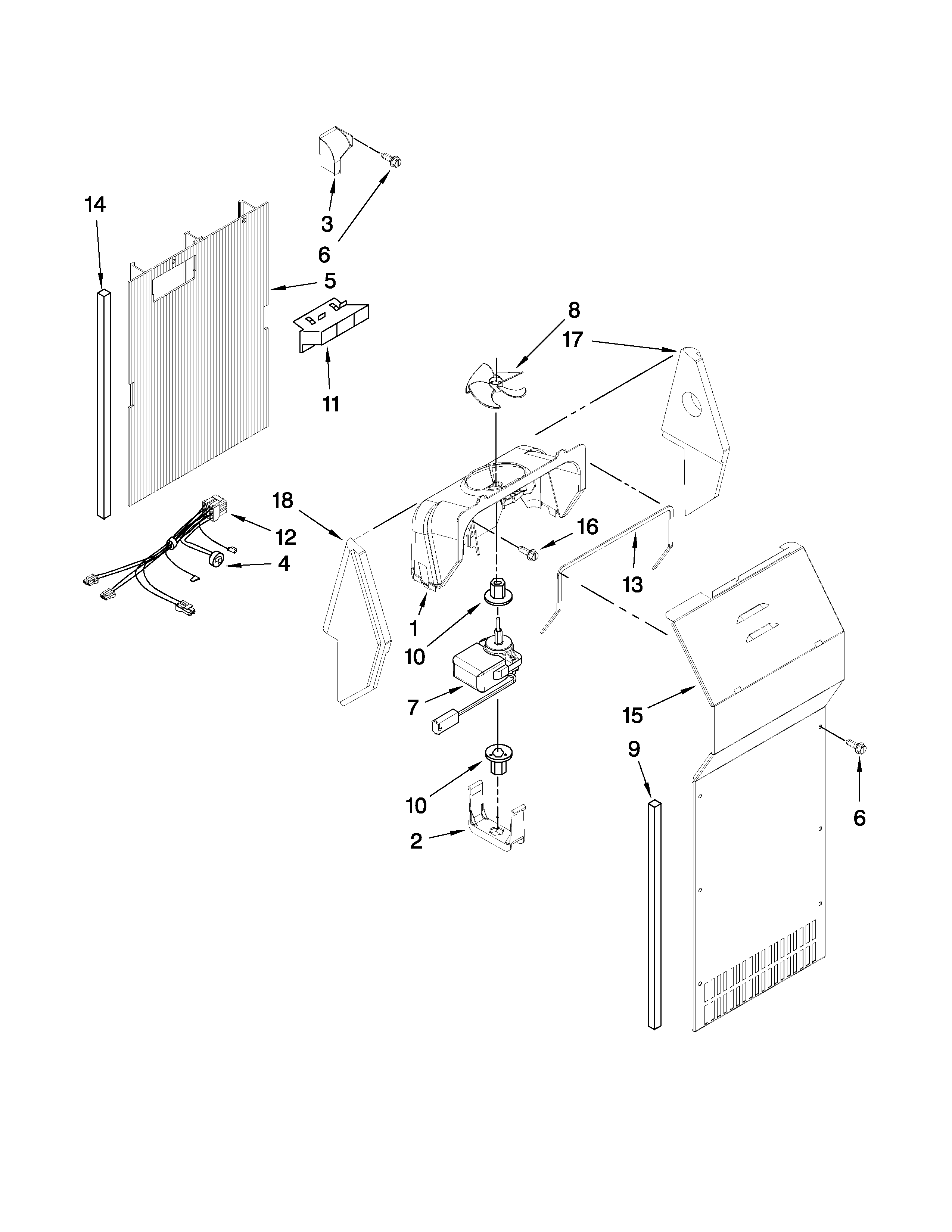 Whirlpool ED2FHEXVQ01 air flow parts diagram