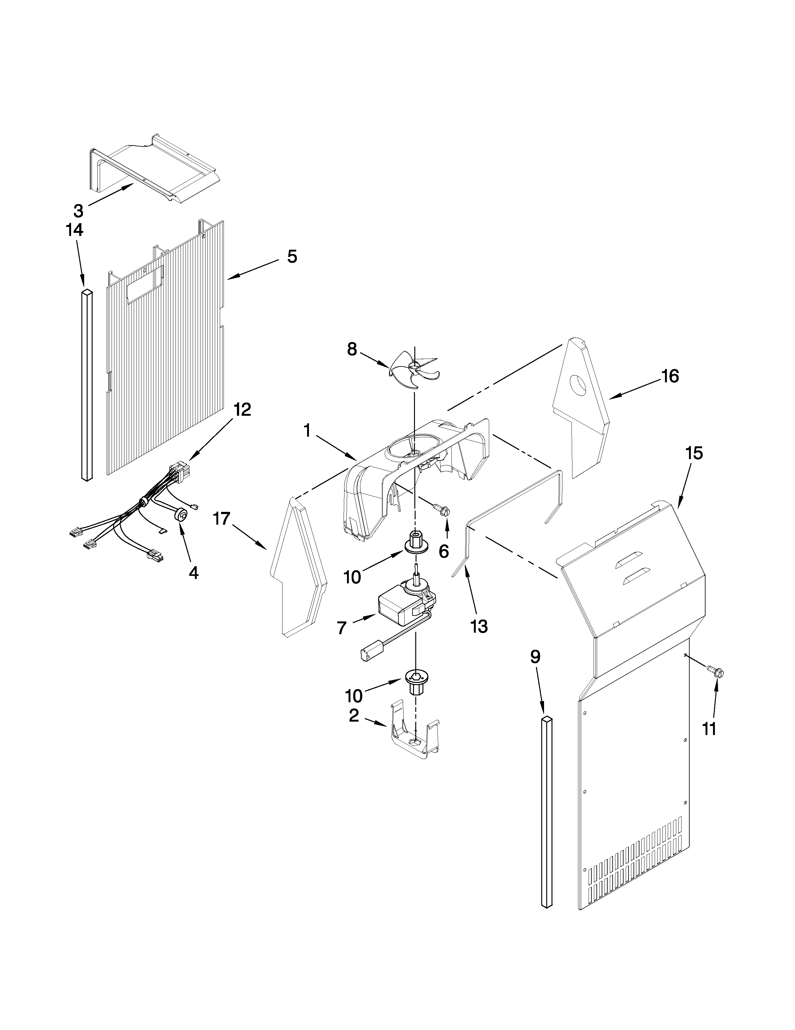 Whirlpool ED2KHAXVS01 air flow parts diagram