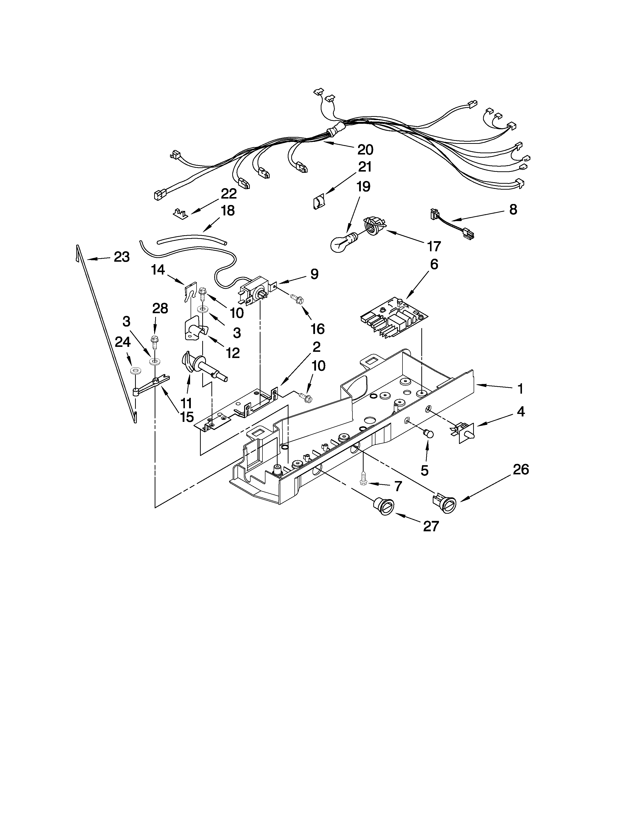 Whirlpool ED5LDEXWQ00 control parts diagram