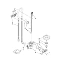 KitchenAid KUDE60FVBL1 fill, drain and overfill parts diagram