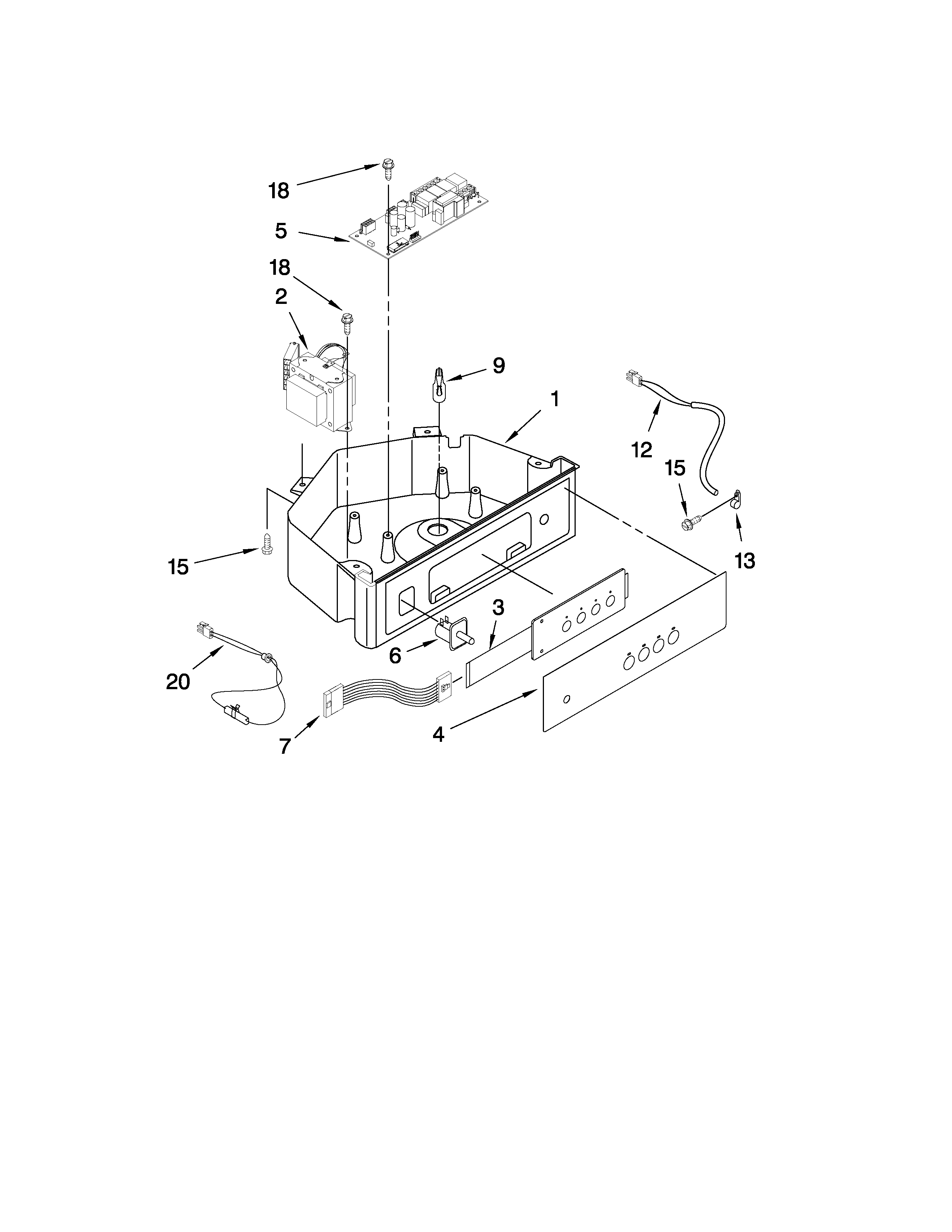 Maytag MIM1554WRS0 control panel parts diagram