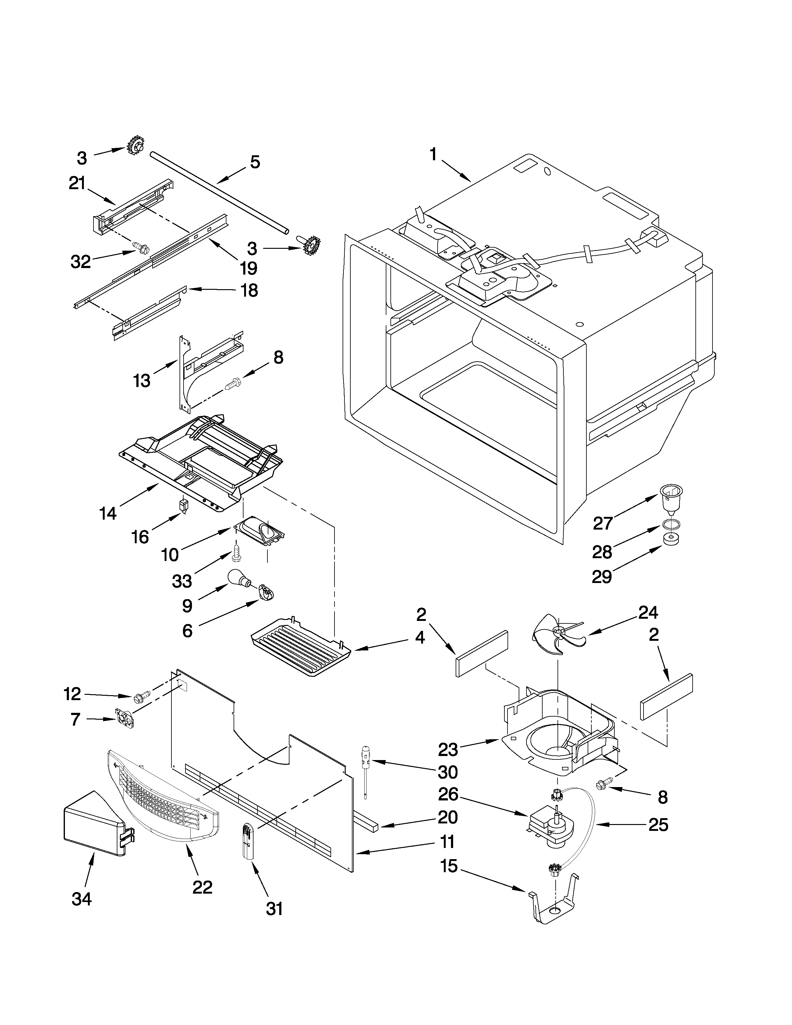 Maytag MBL2256KES4 freezer liner parts diagram