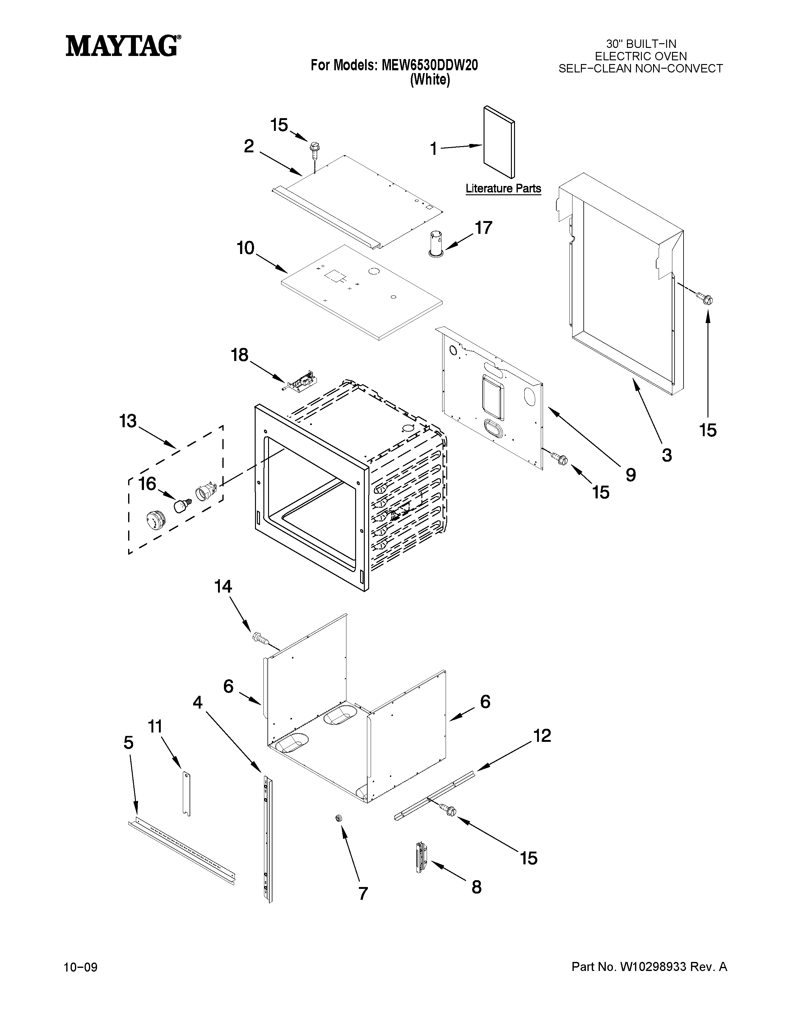 Maytag MEW6530DDW20 oven parts diagram