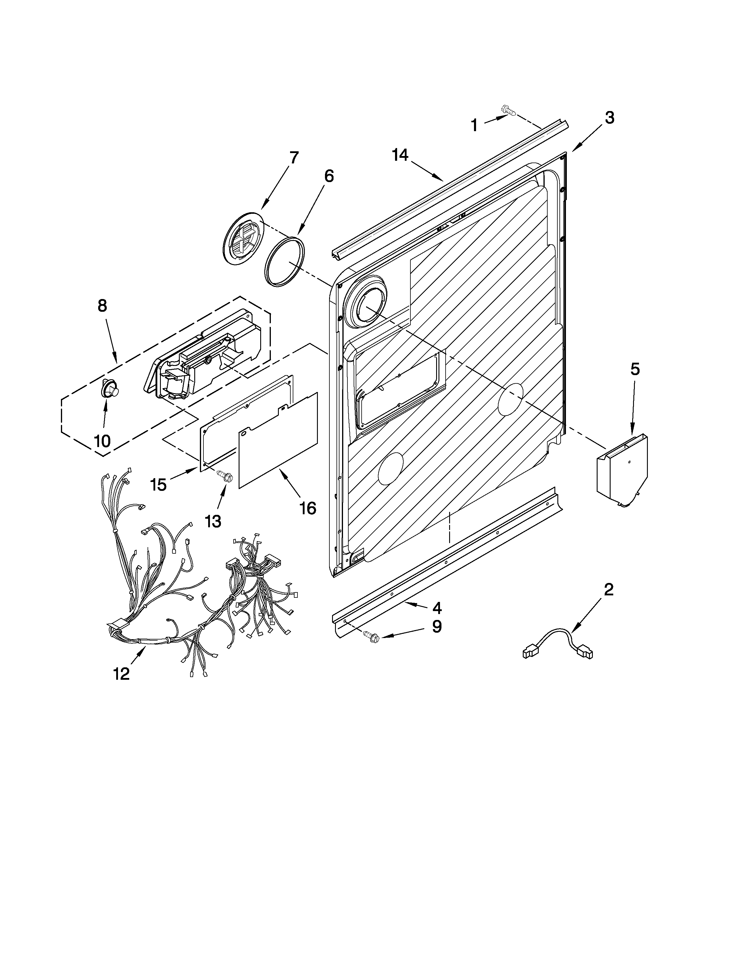 Whirlpool GU3200XTVY2 door and latch parts diagram