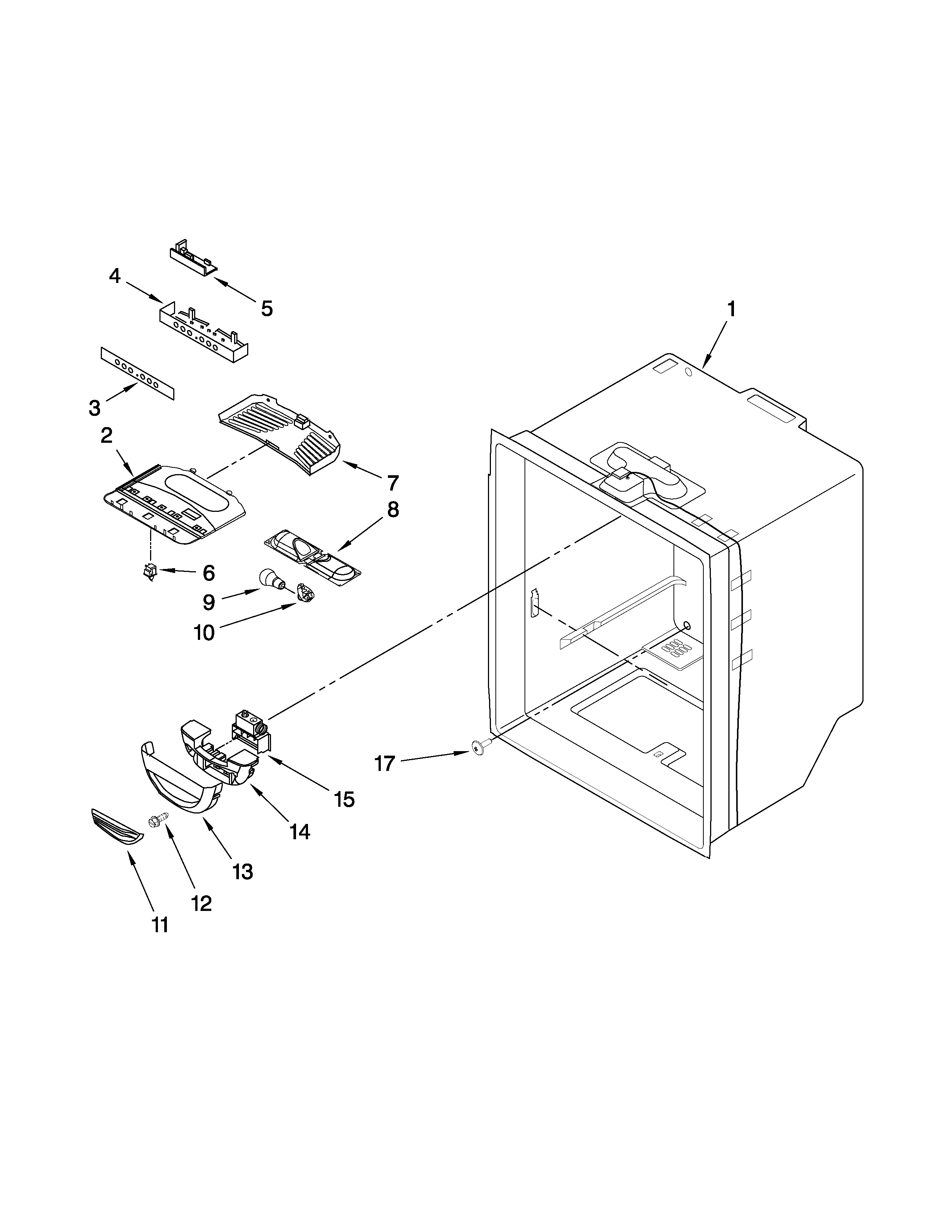Whirlpool GB9SHDXVS02 refrigerator liner parts diagram