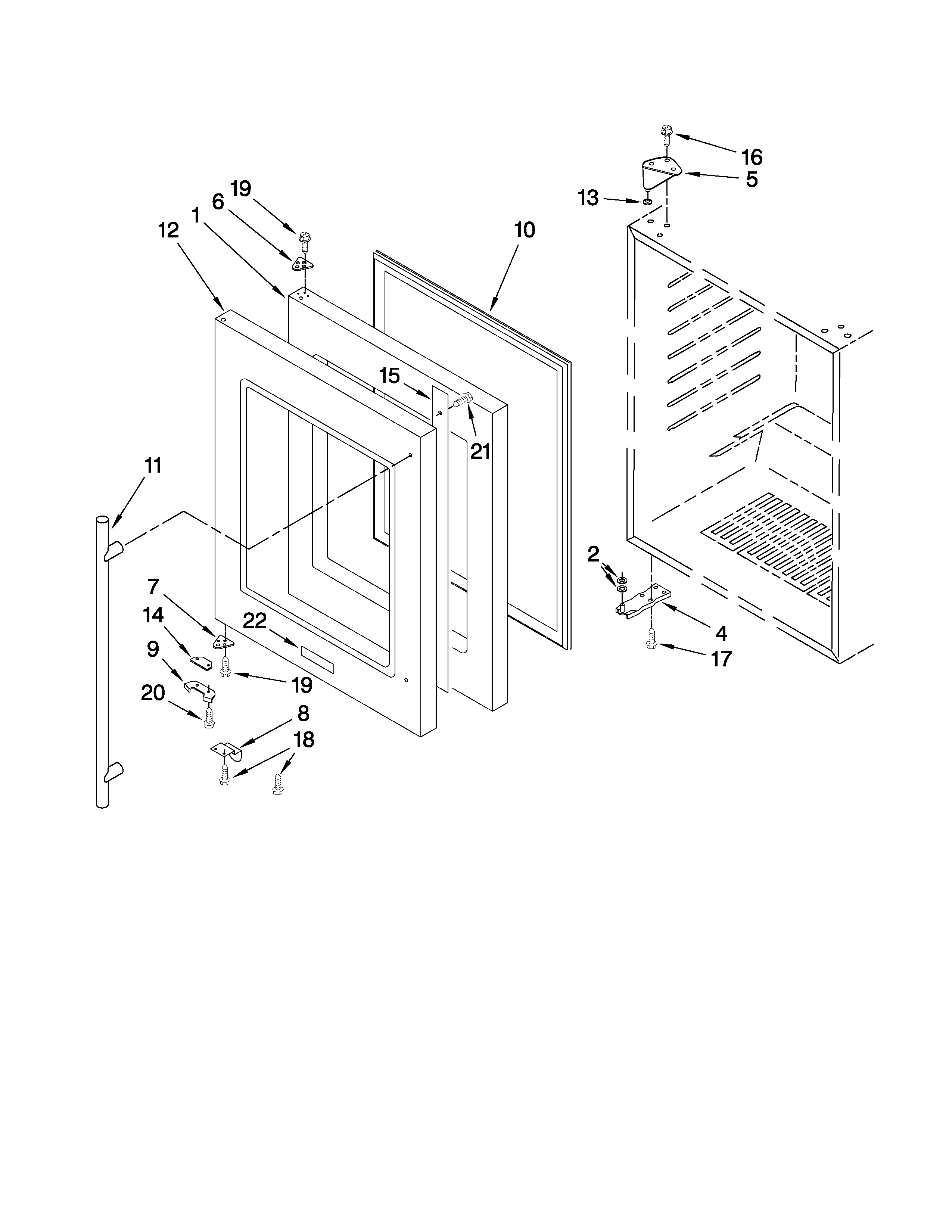 Jenn-Air JUB248LBRS00 door parts diagram