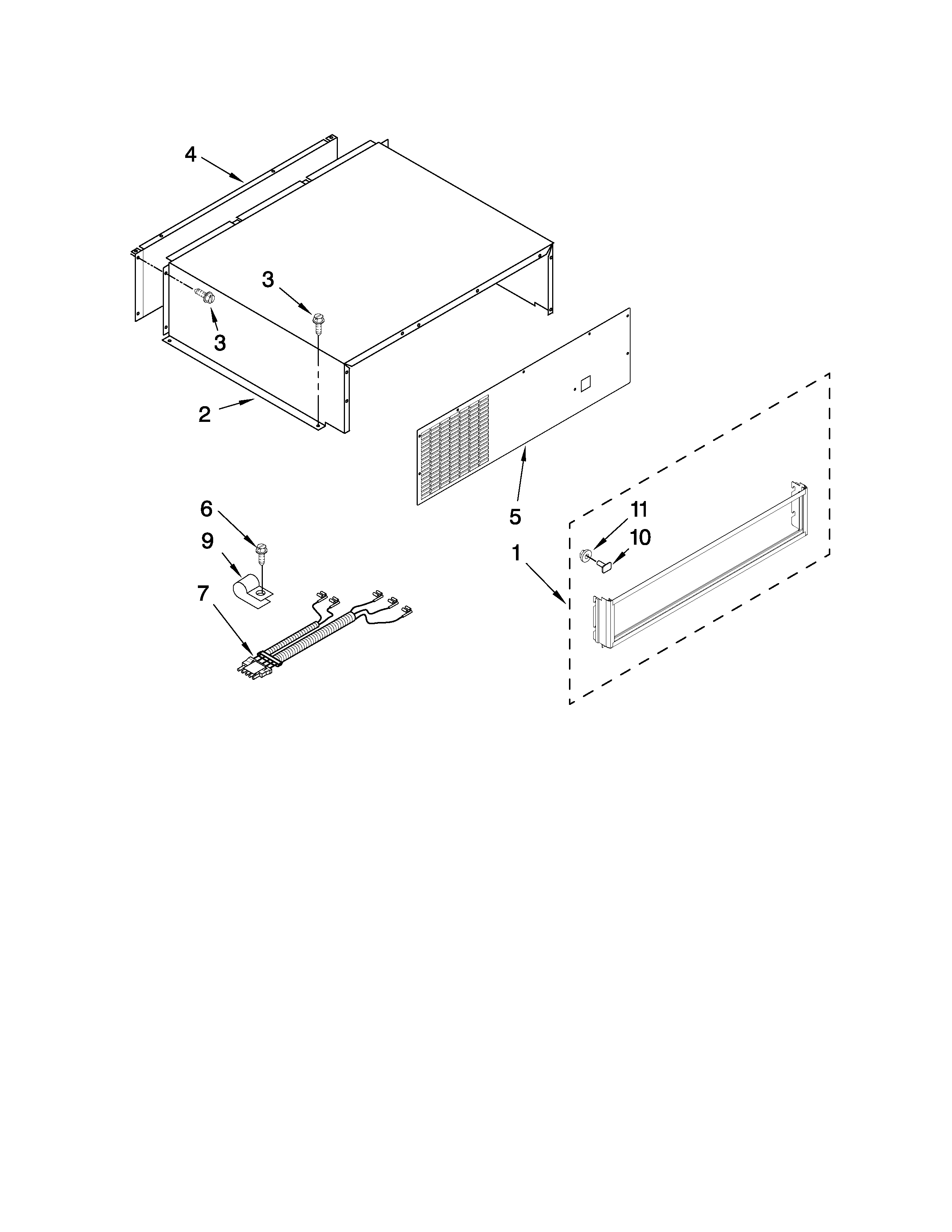 Jenn-Air JS48CXDUDB00 top grille and unit cover parts diagram