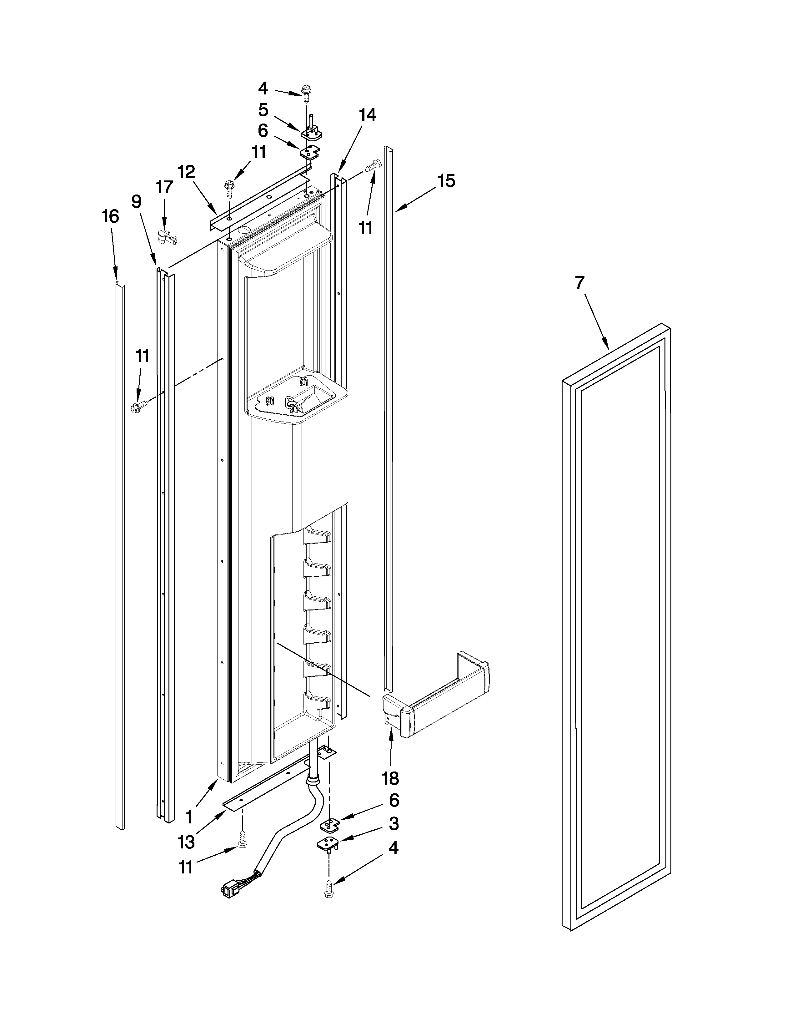 Jenn-Air JS48CXDUDB00 freezer door parts diagram