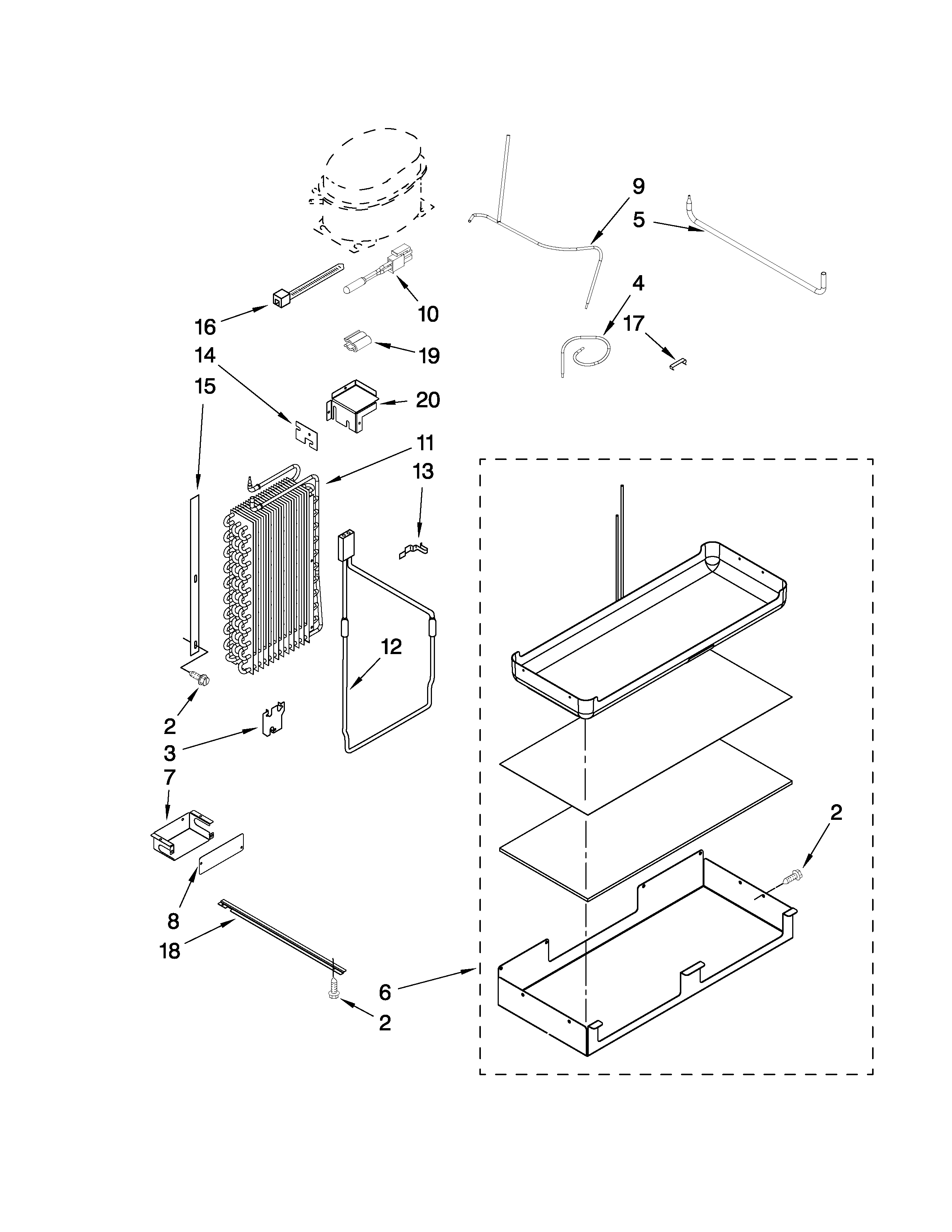 Jenn-Air JS48CXDUDB00 lower unit and tube parts diagram