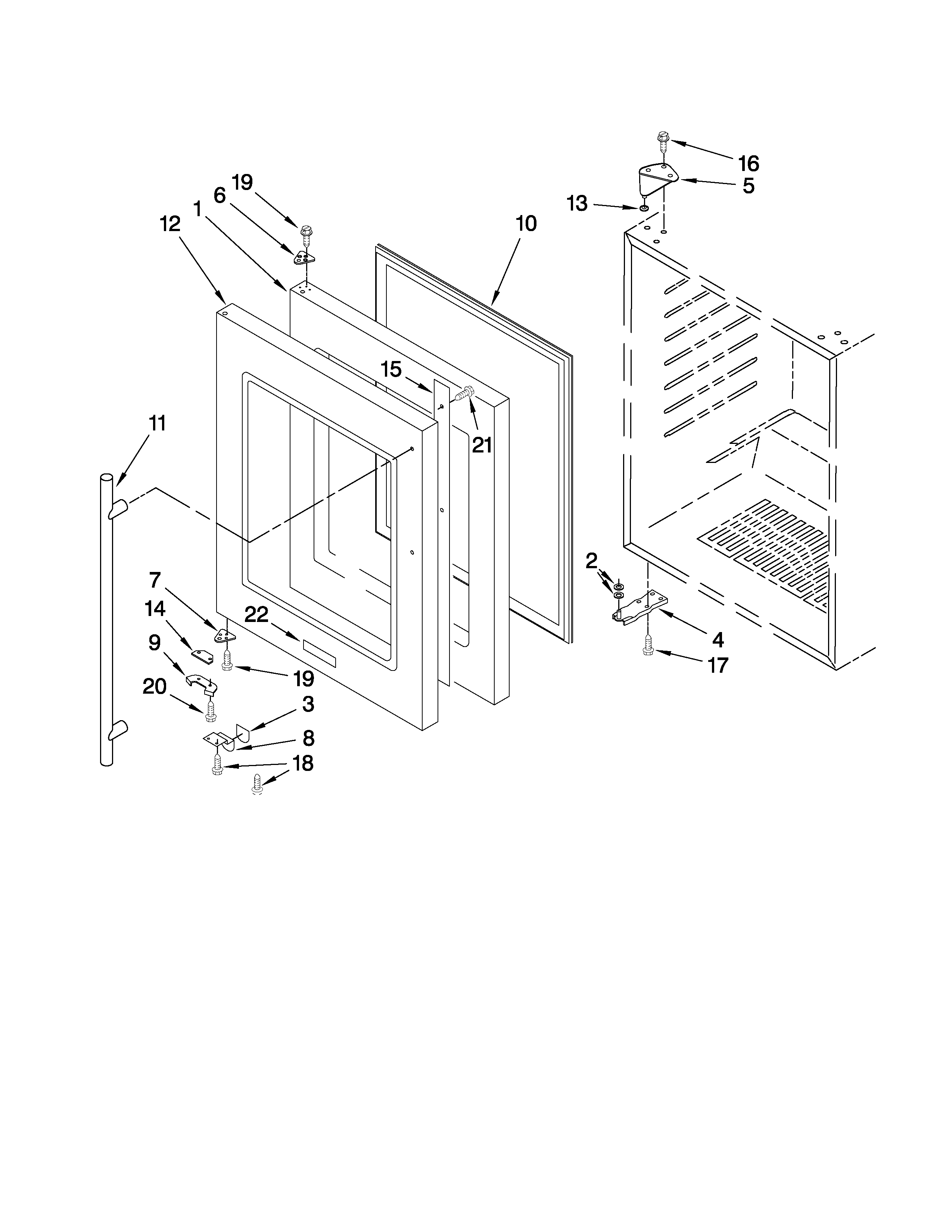 Jenn-Air JUB248LBRB01 door parts diagram