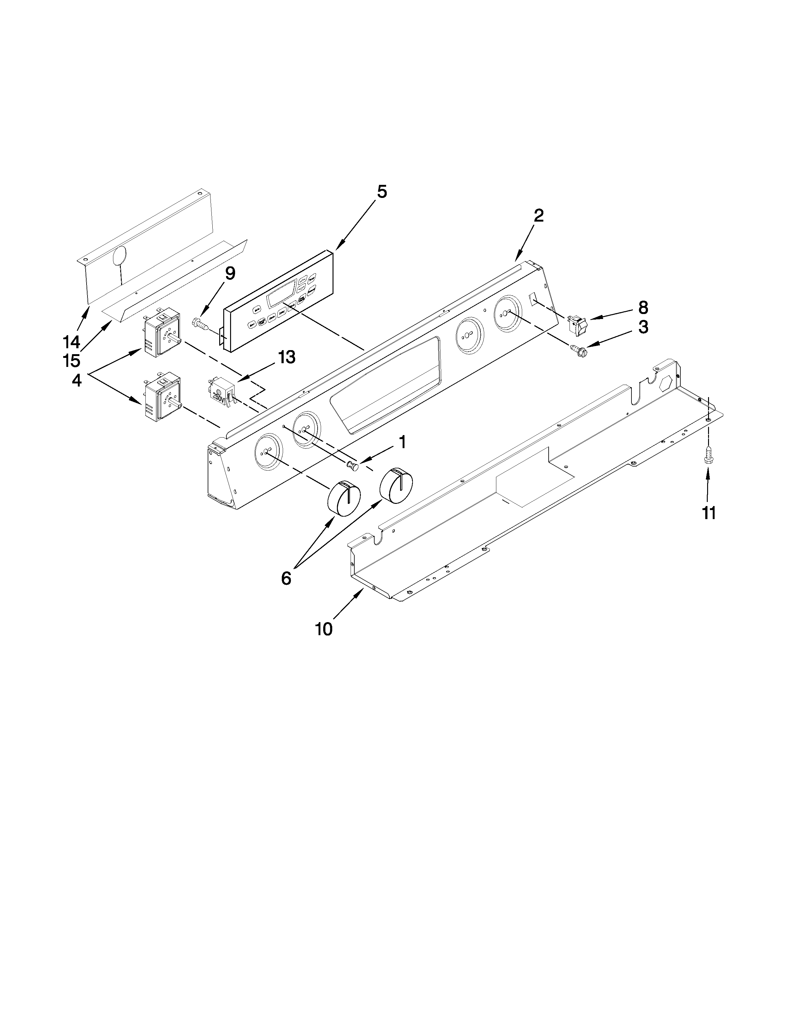 Jenn-Air JES8750CAB00 control panel parts diagram