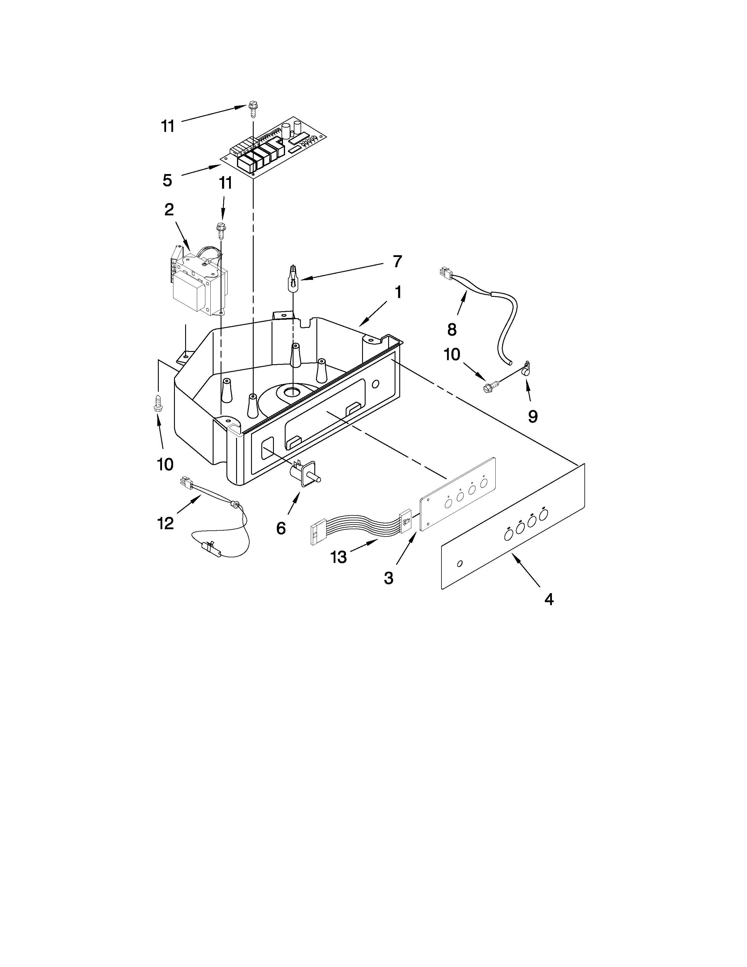 Jenn-Air JIM158XBCX3 control panel parts diagram