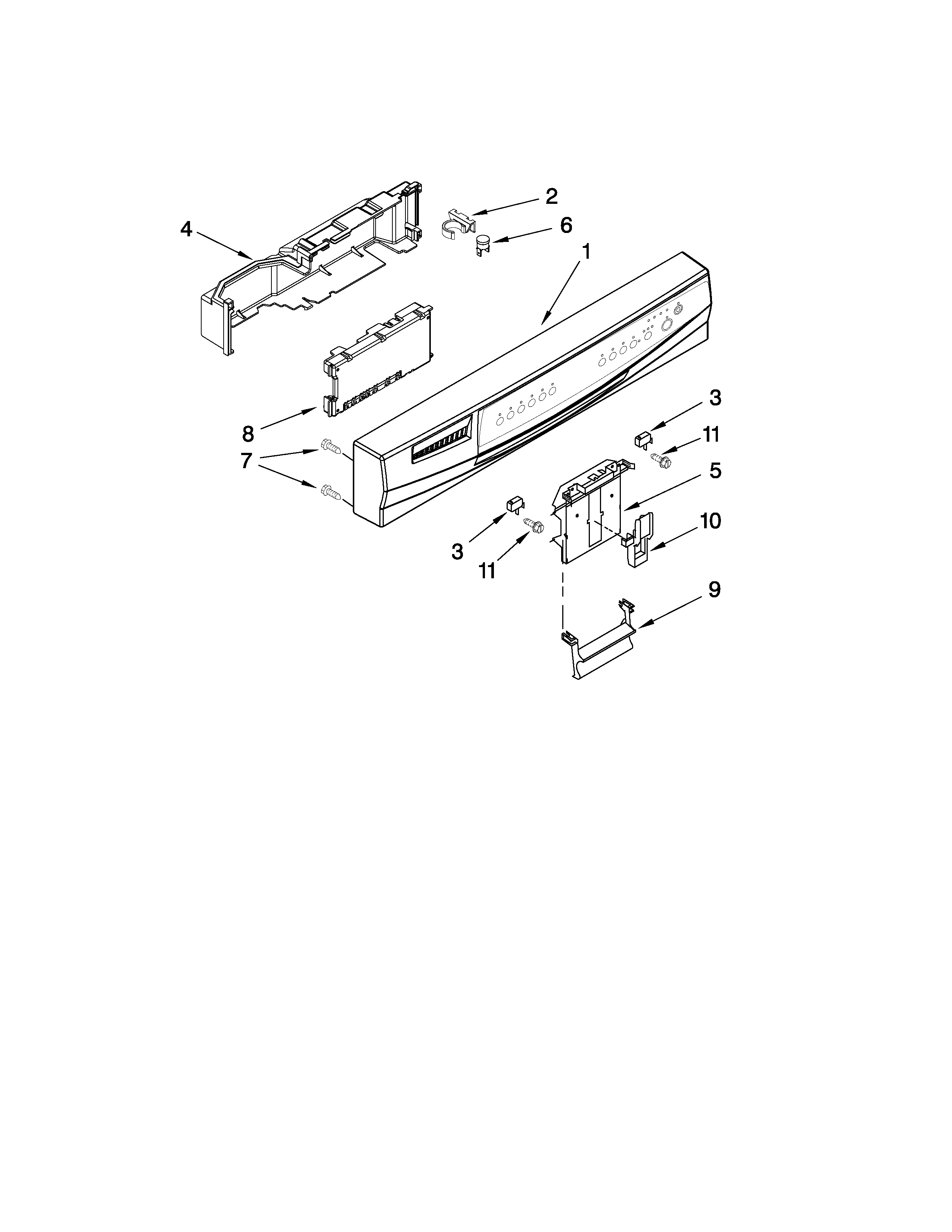 Whirlpool GU2300XTVQ1 control panel parts diagram