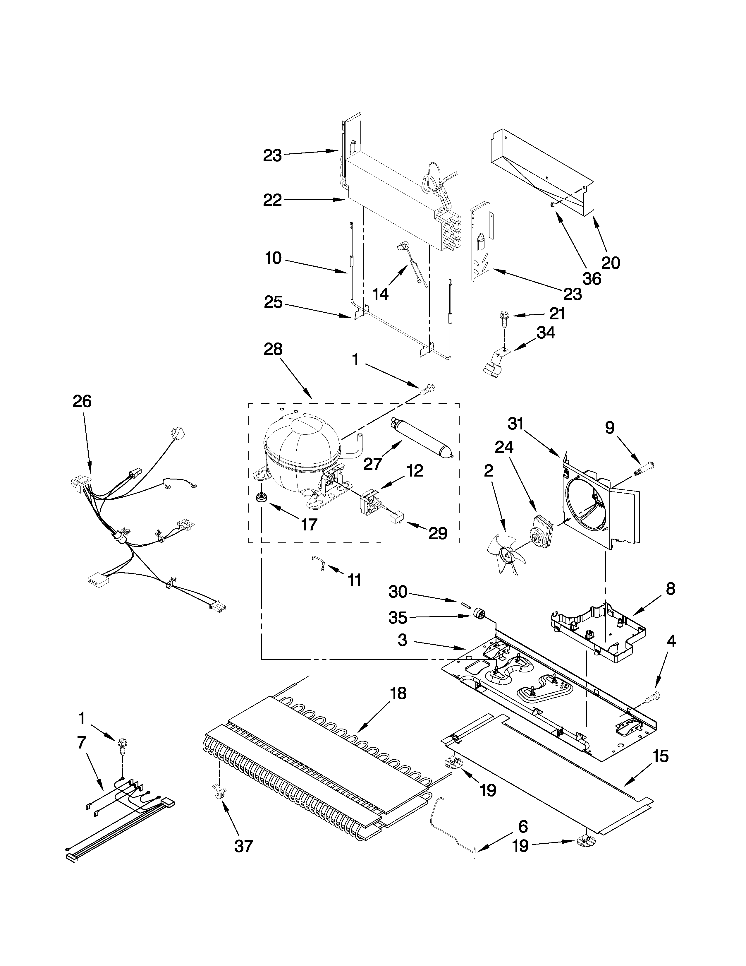 Crosley CB19G7W00W5 unit parts diagram