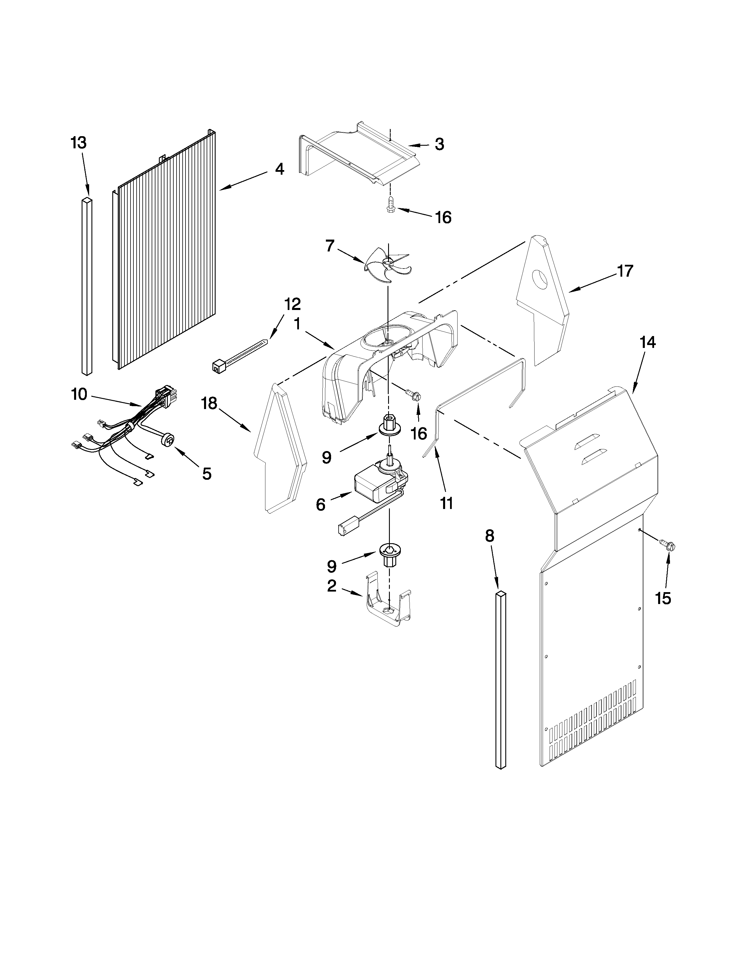 Whirlpool GD5DHAXVA06 air flow parts diagram