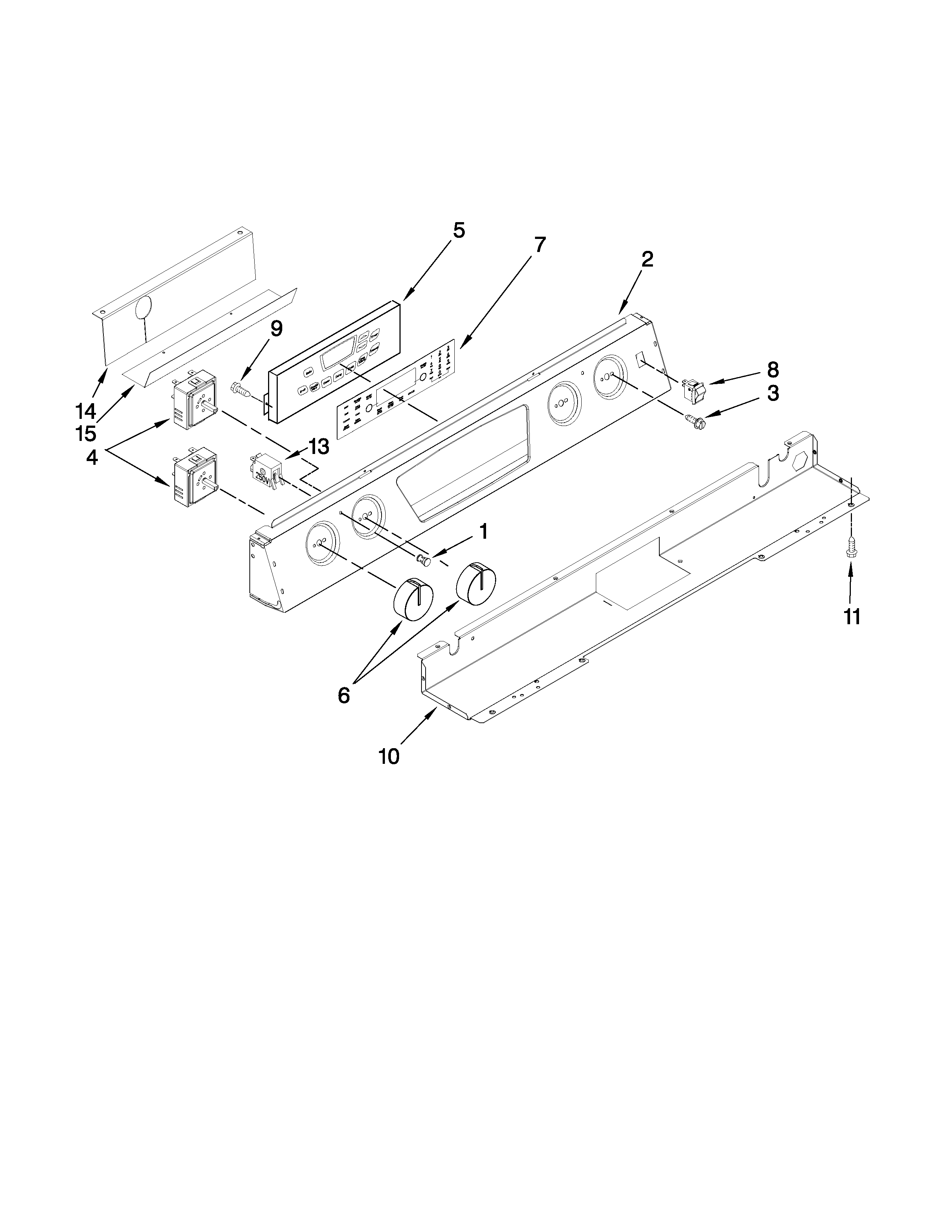 Jenn-Air JES8860CAW00 control panel parts diagram