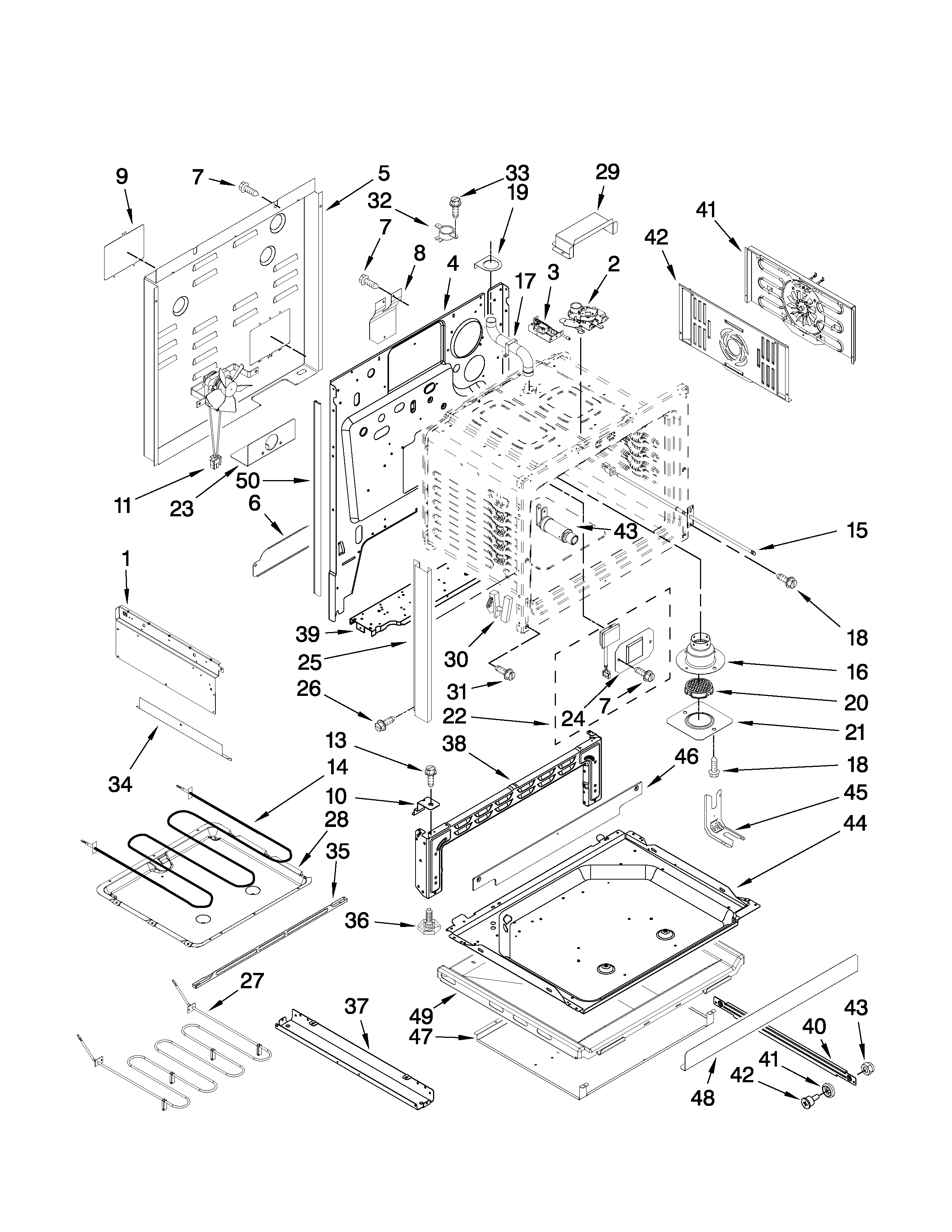 Jenn-Air JES8860CAW00 chassis parts diagram