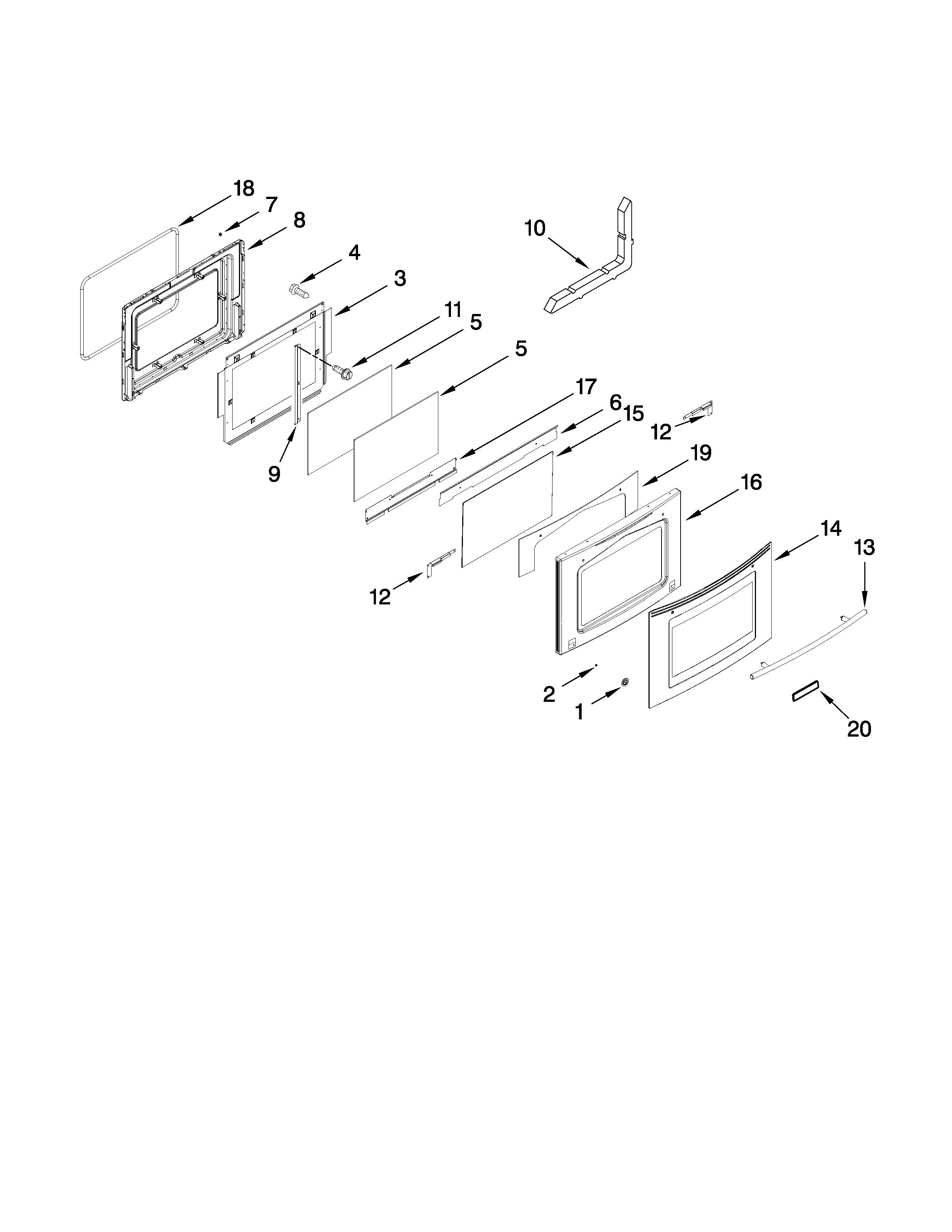 Jenn-Air JES8860CAW00 door parts diagram