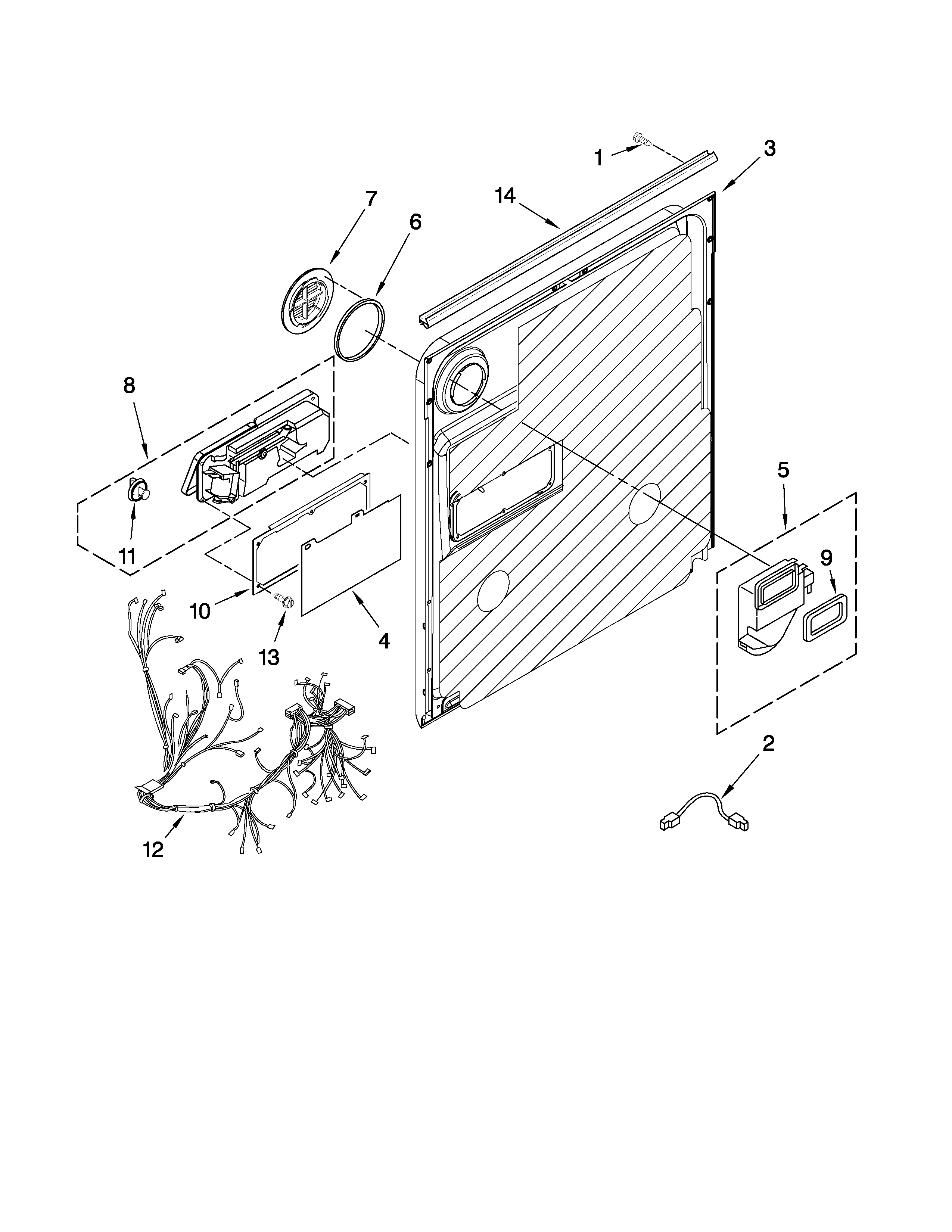 Maytag MDB6709AWW1 door and latch parts diagram