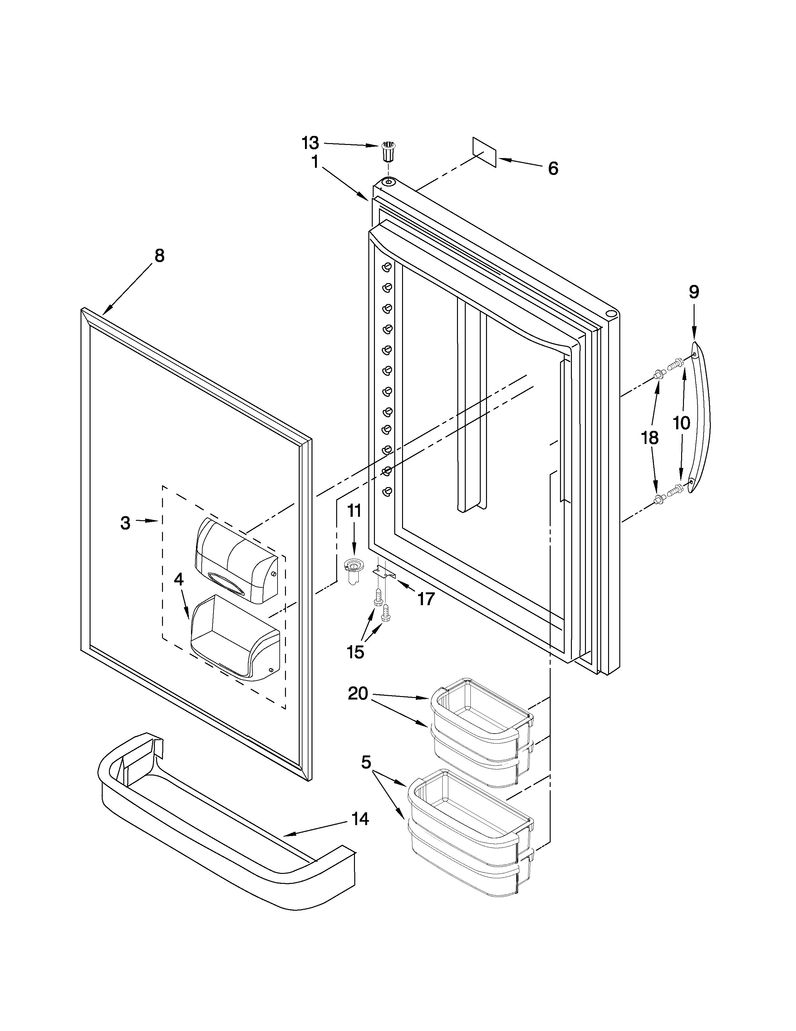 Amana ABR1927VES3 refrigerator door parts diagram