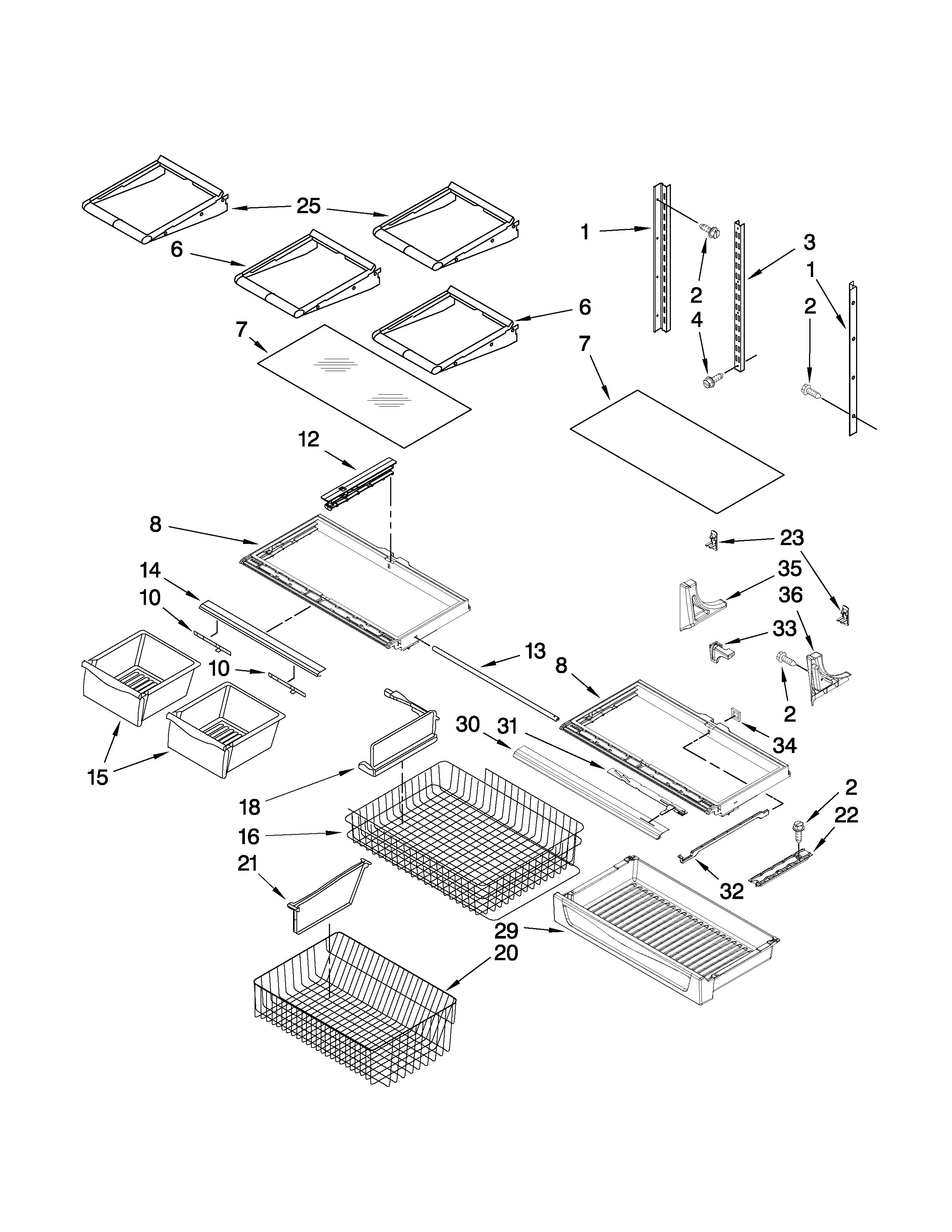 Amana ABR1927VES3 shelf parts diagram