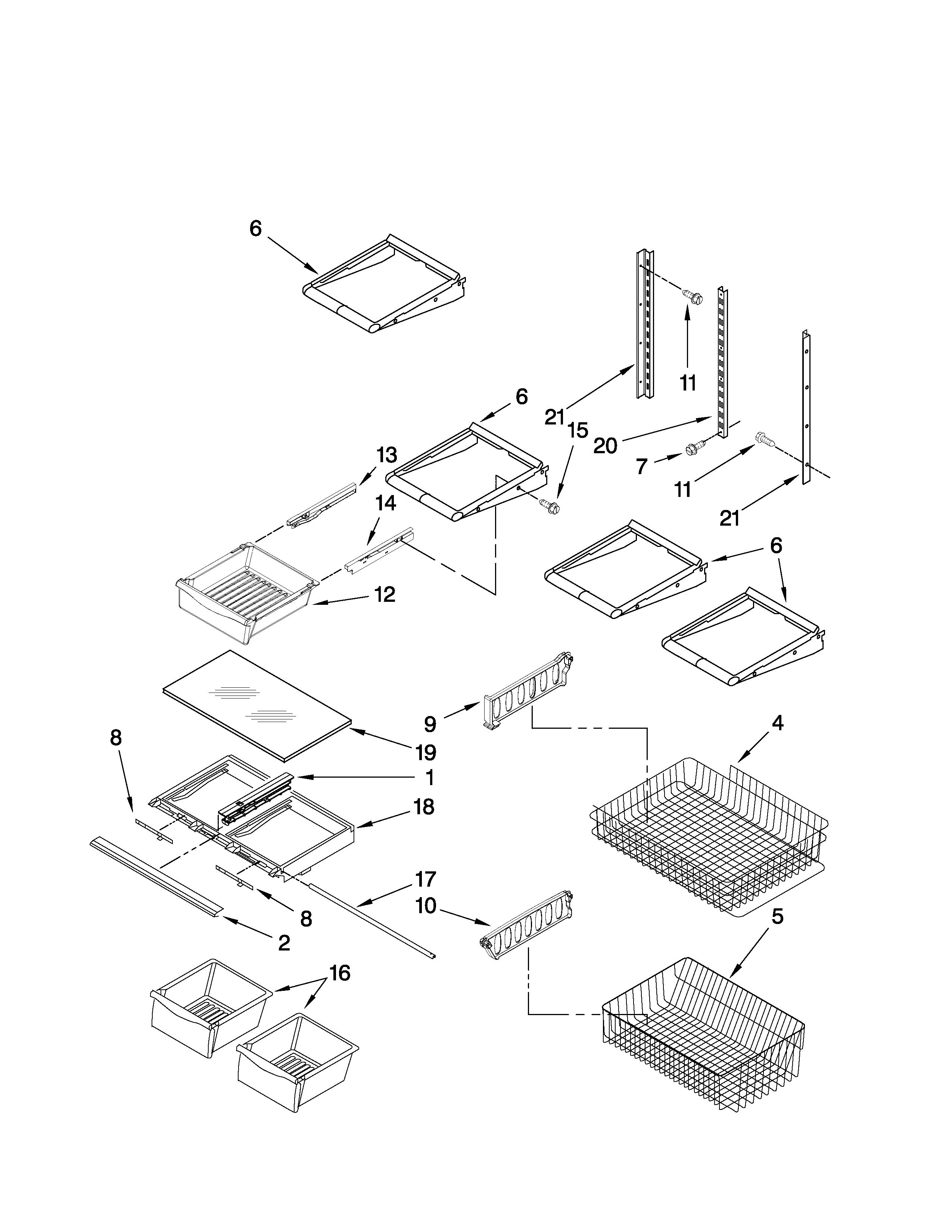 Maytag MBB1957VEW2 shelf parts diagram