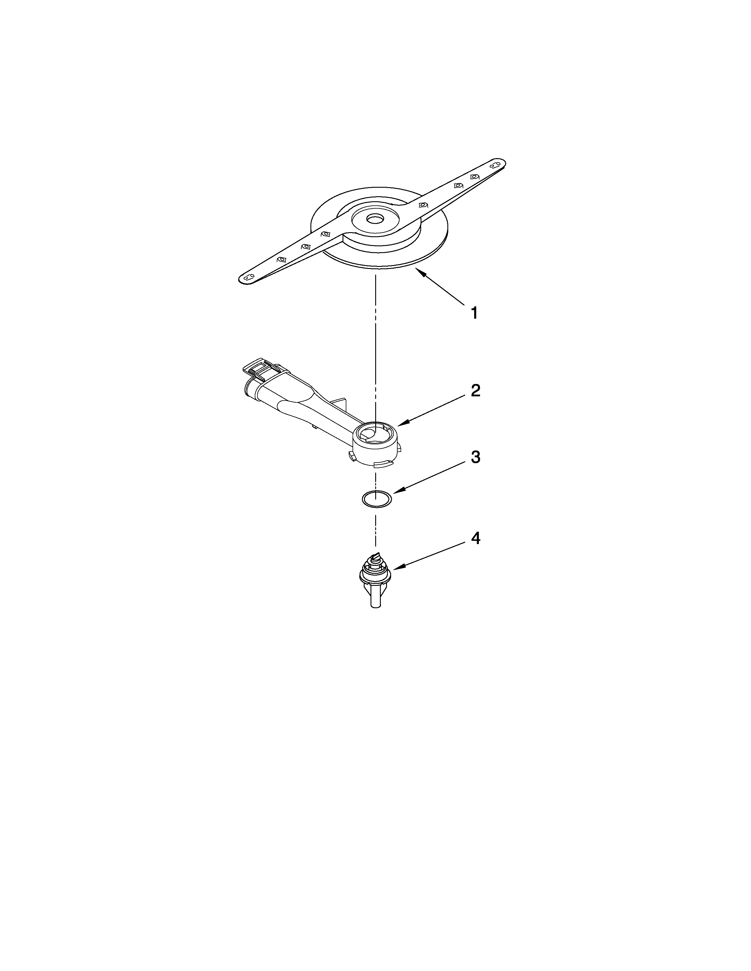 Jenn-Air JDB3000AWB2 lower washarm and strainer parts diagram