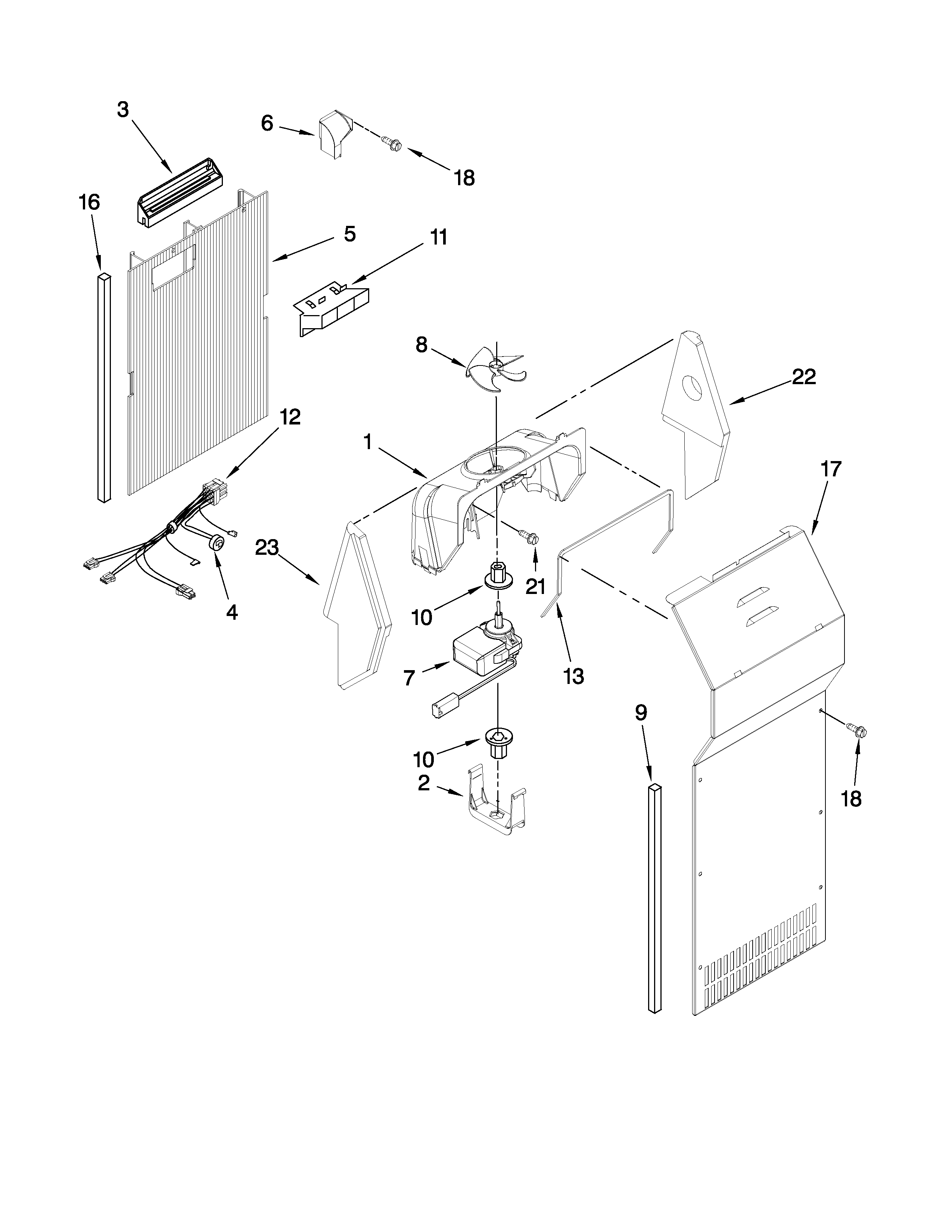 Whirlpool ED2HBEXTB00 air flow parts diagram