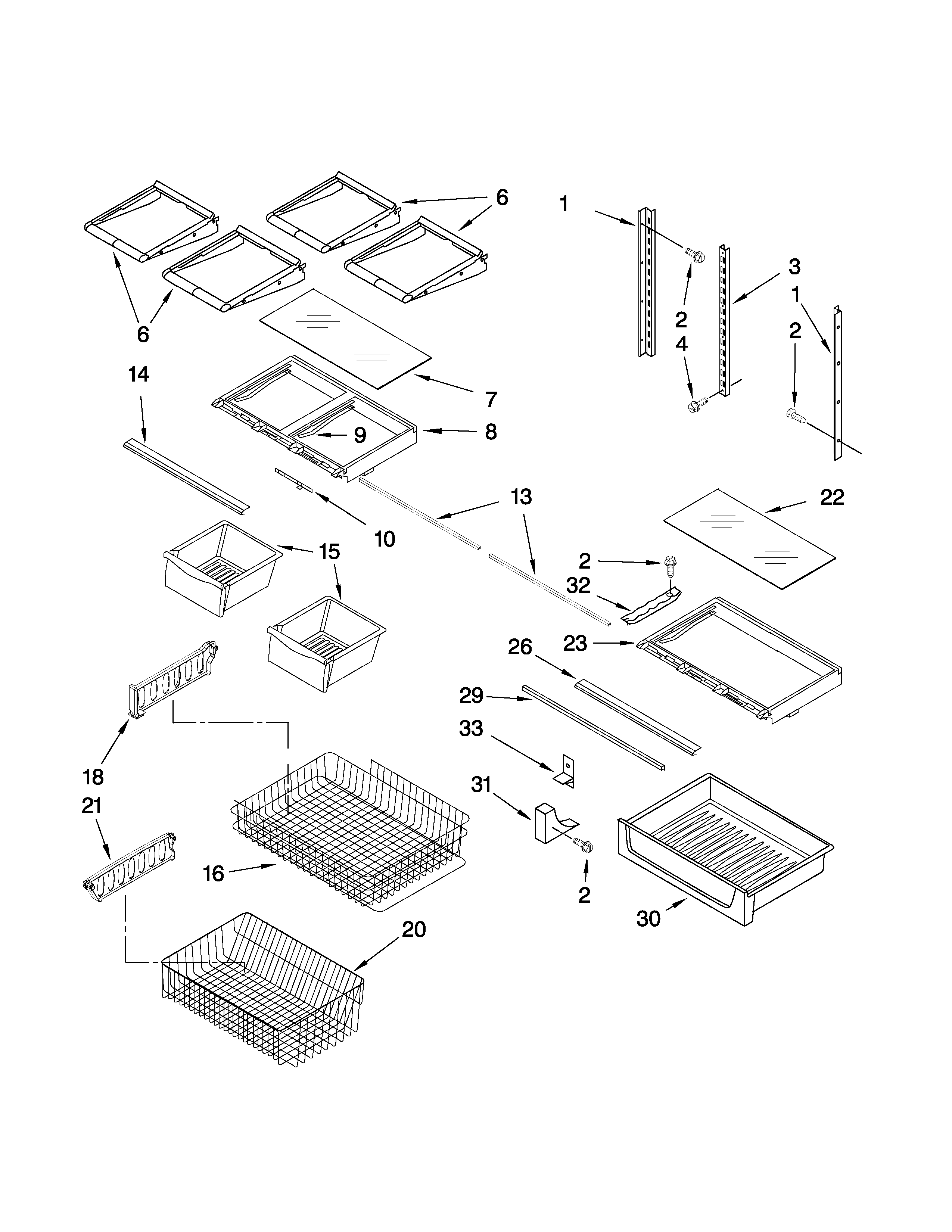 KitchenAid KBLS19KTSS4 shelf parts diagram