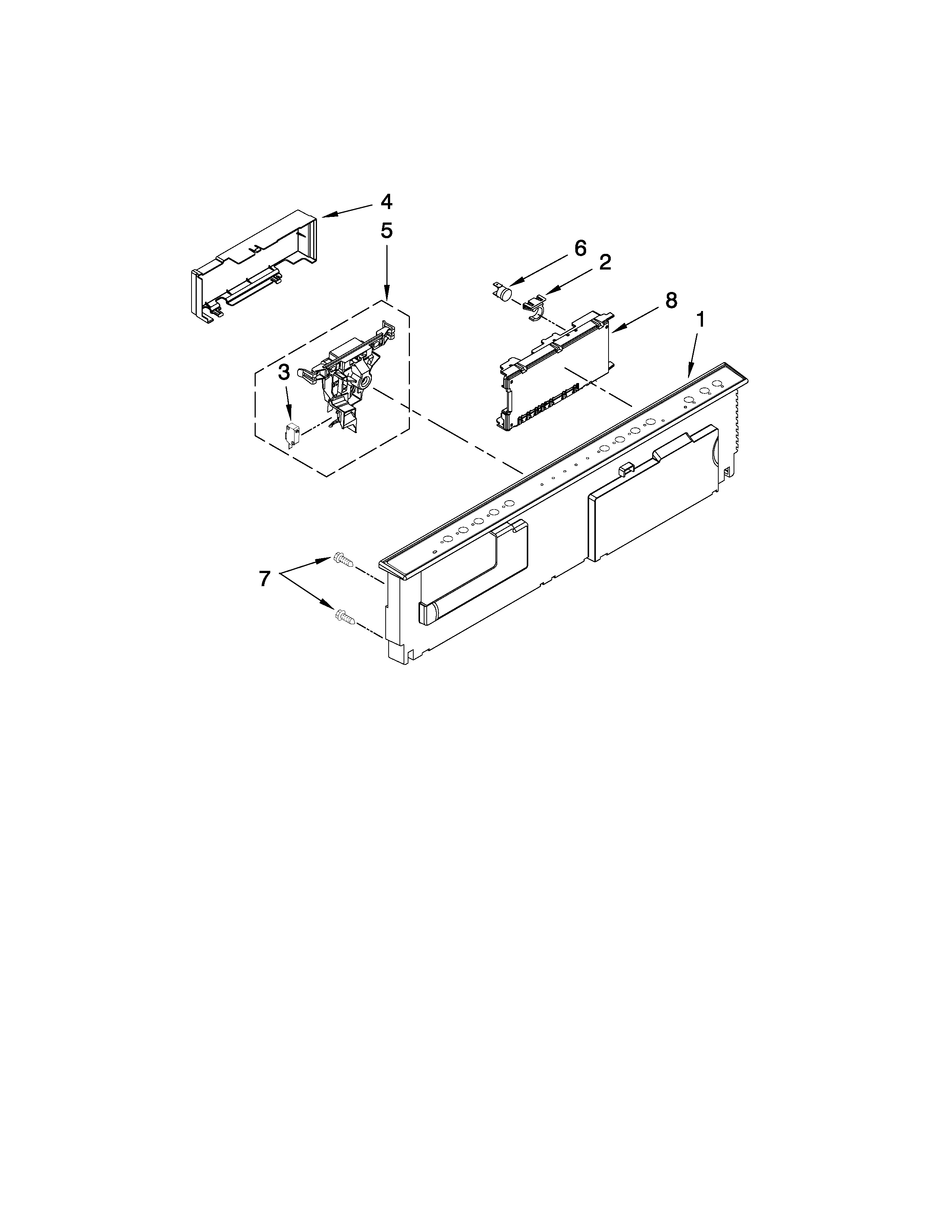 Whirlpool GU2475XTVY1 control panel parts diagram