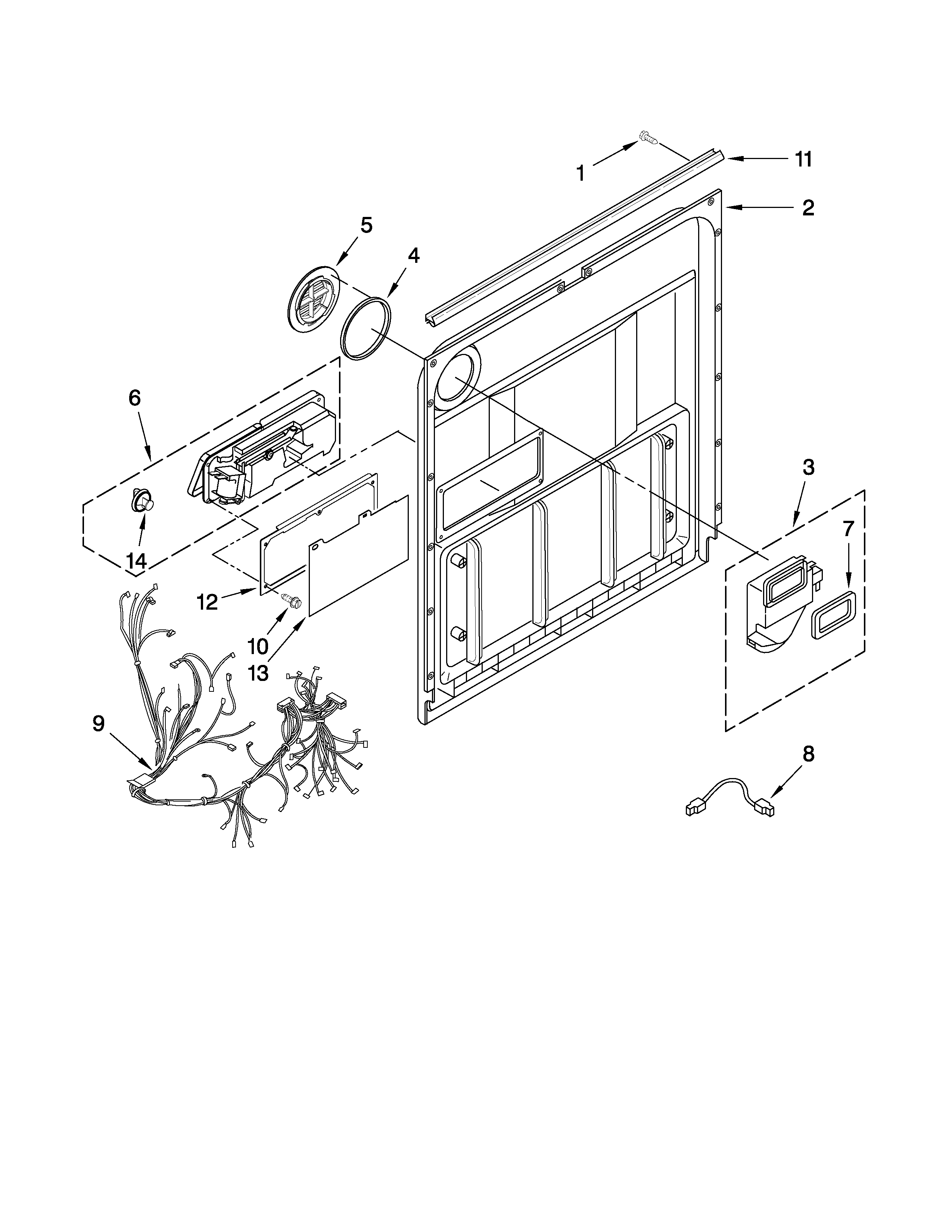 Whirlpool GU2475XTVY1 door and latch parts diagram