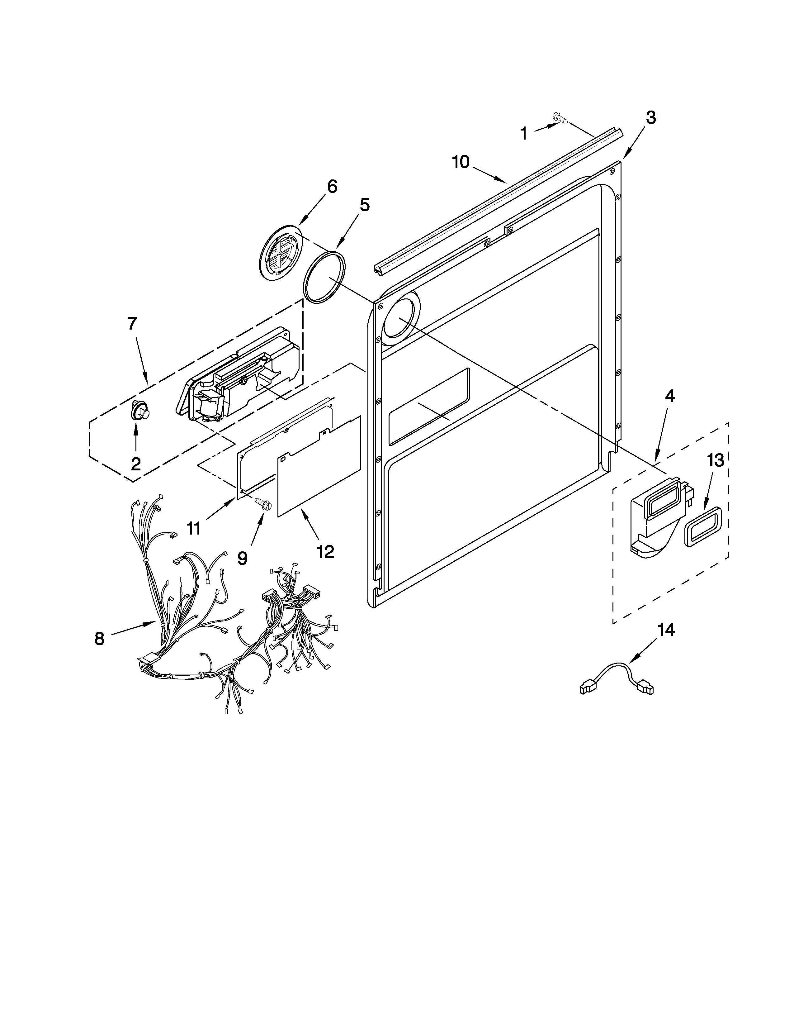 Whirlpool GU2800XTVY1 door and latch parts diagram