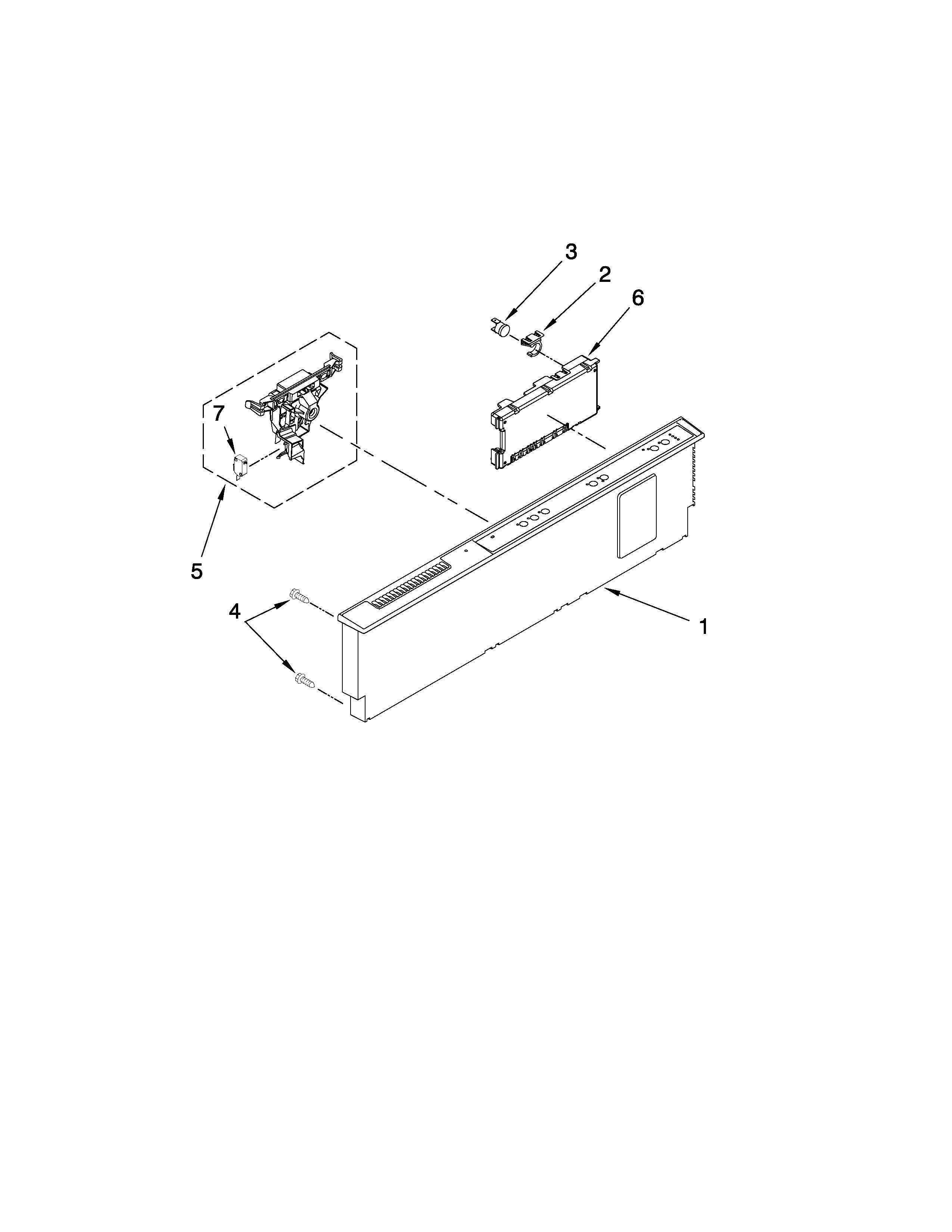 KitchenAid KUDC03FVSS3 control panel parts diagram