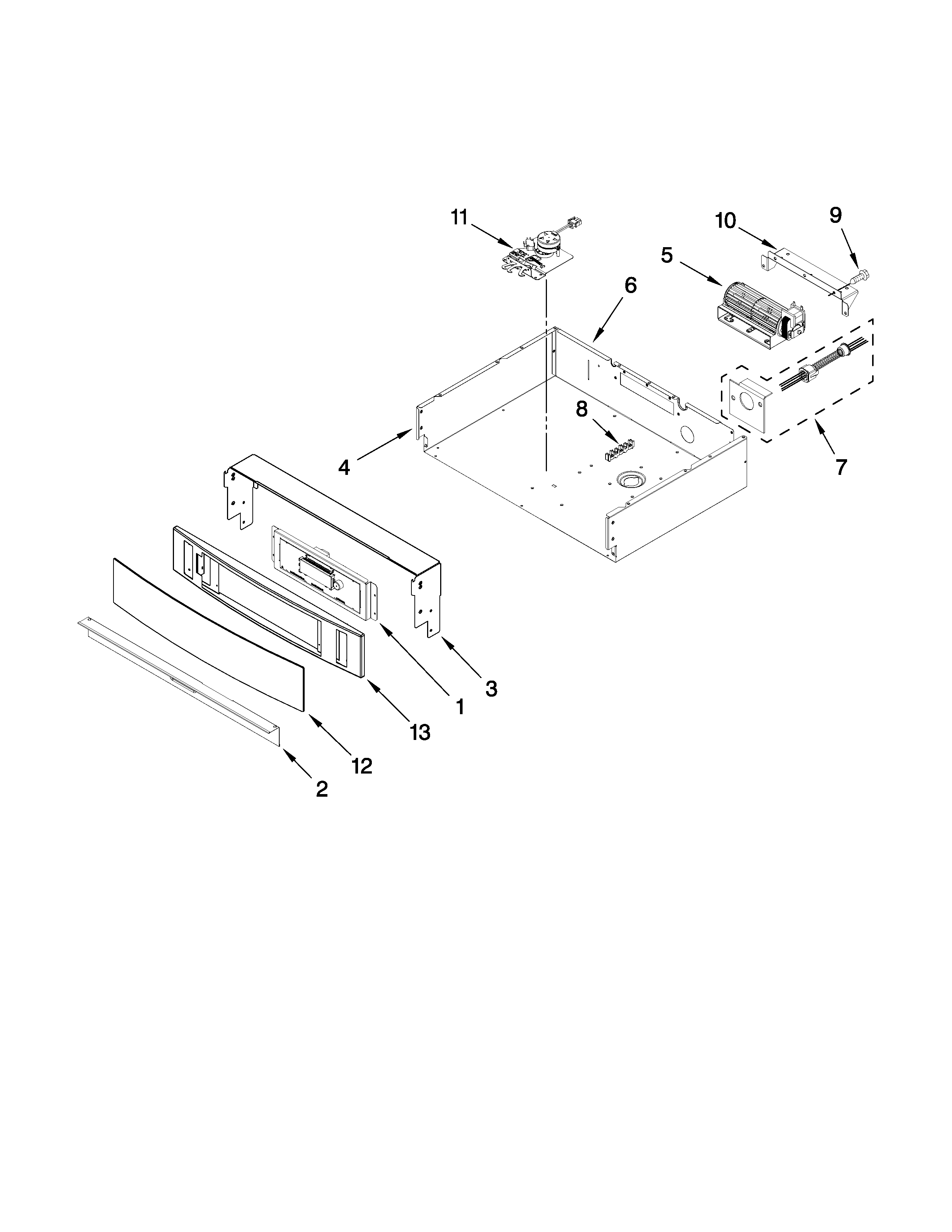 Jenn-Air JJW8527DDQ27 control panel parts diagram