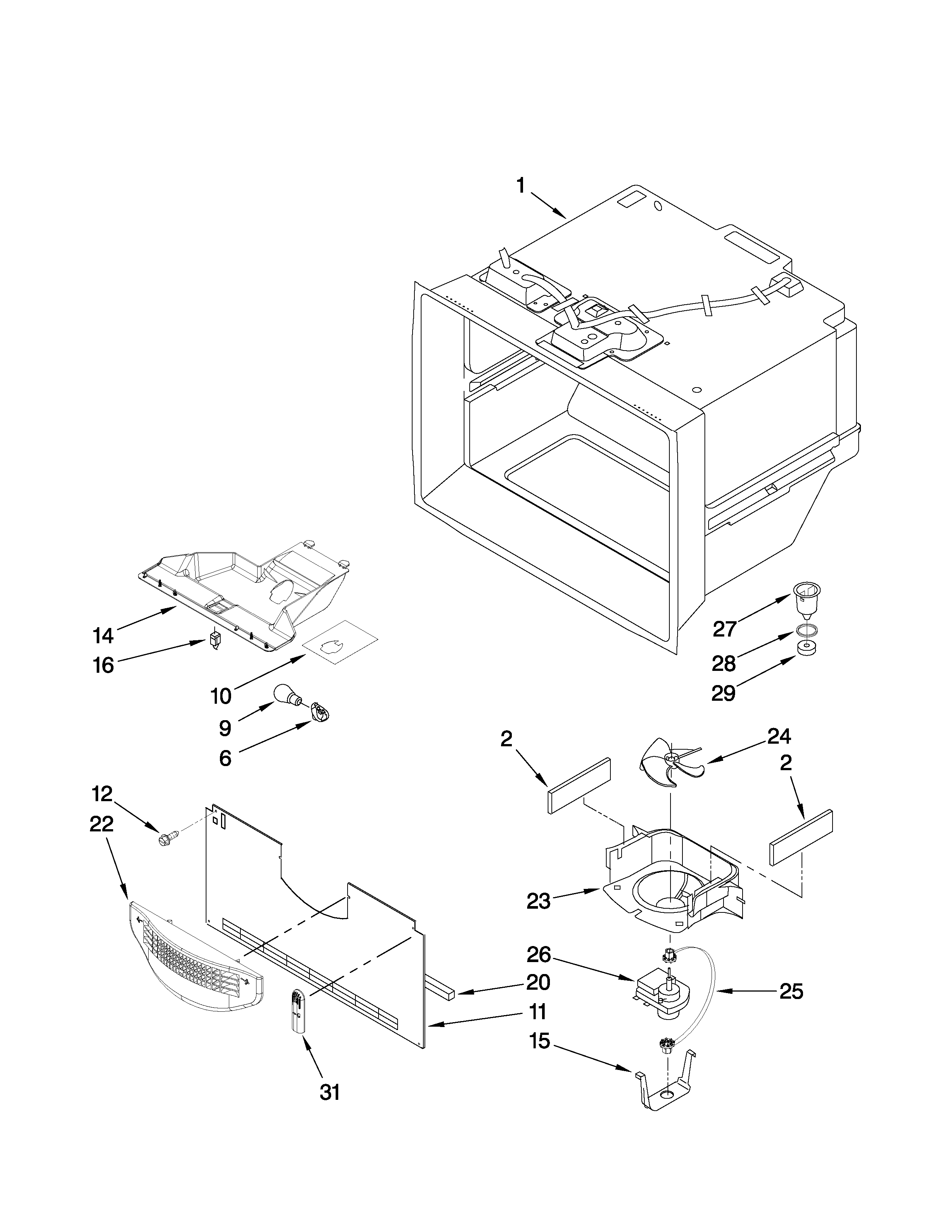 Amana ABL192ZFES5 freezer liner parts diagram
