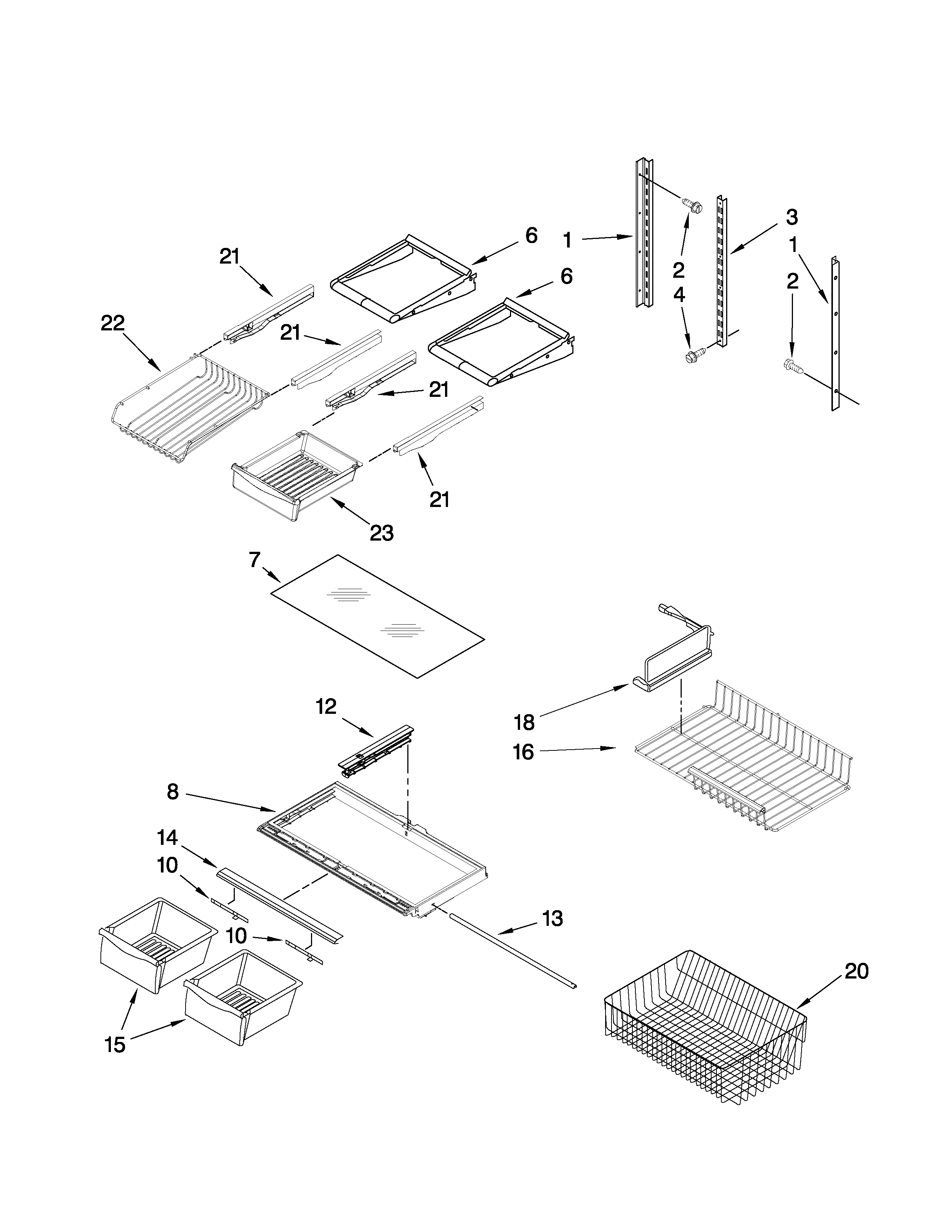 Amana ABL192ZFES5 shelf parts diagram