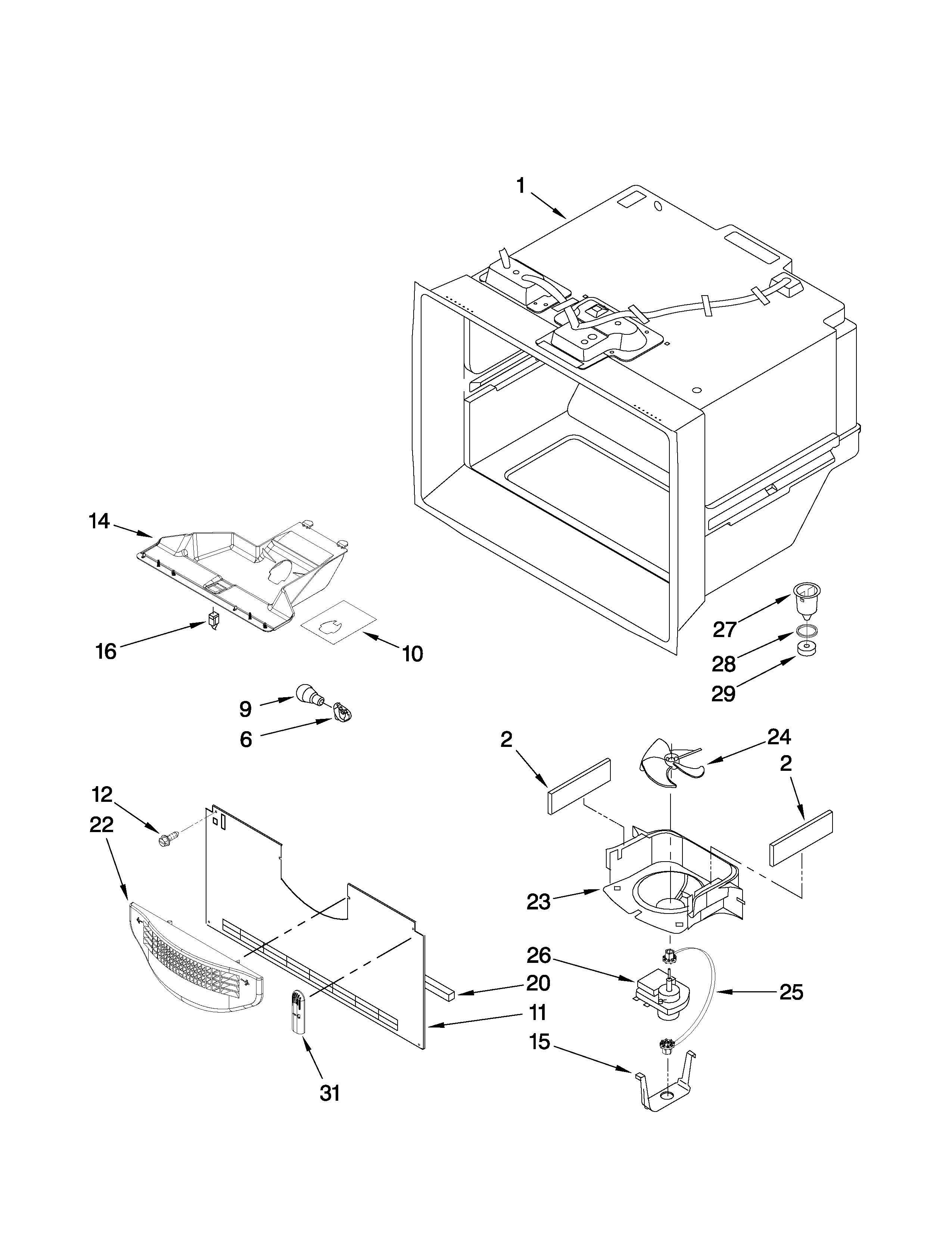 Maytag MBB1953WEB1 freezer liner parts diagram